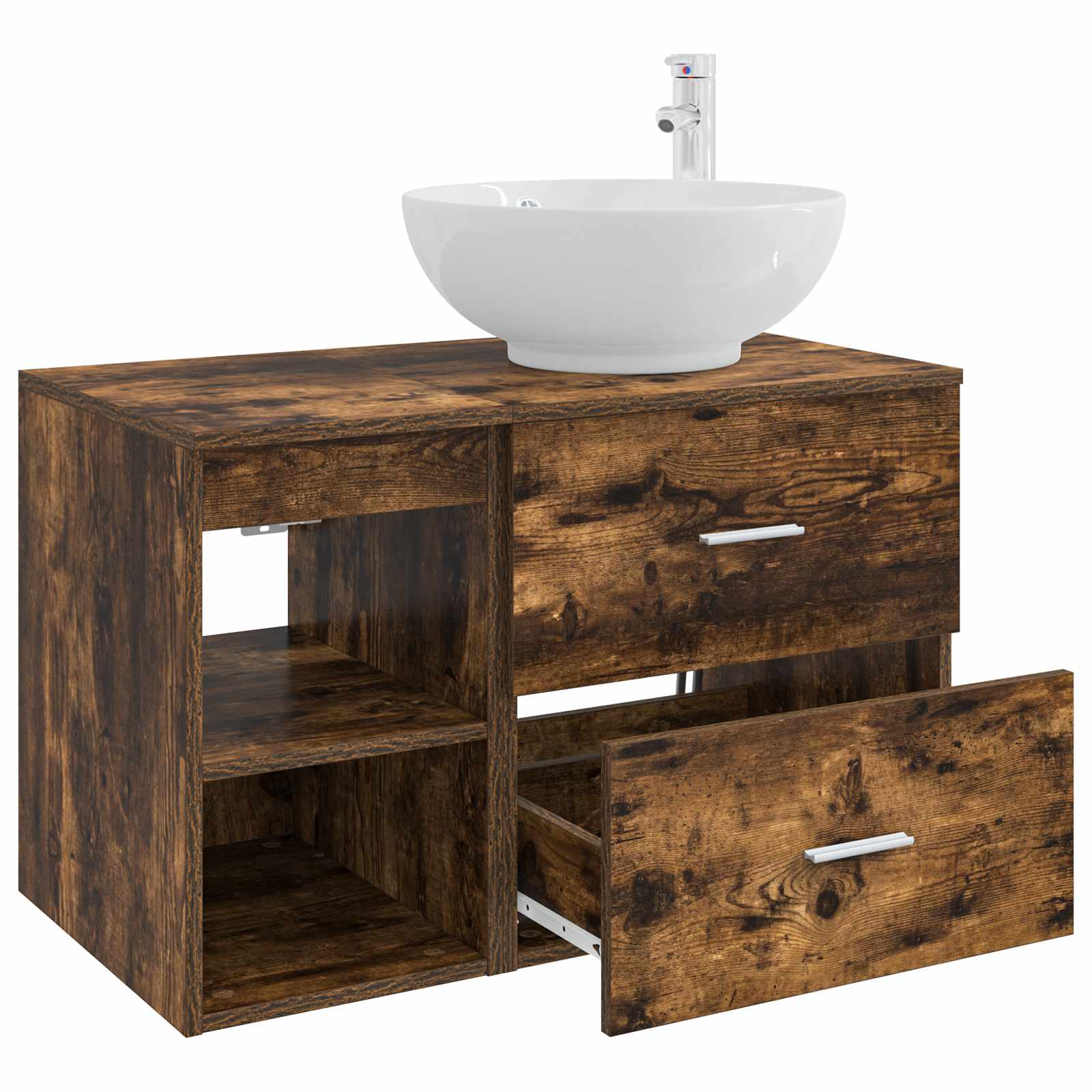 Ensemble de mobilier de salle de bain 2 pc Chêne fumé