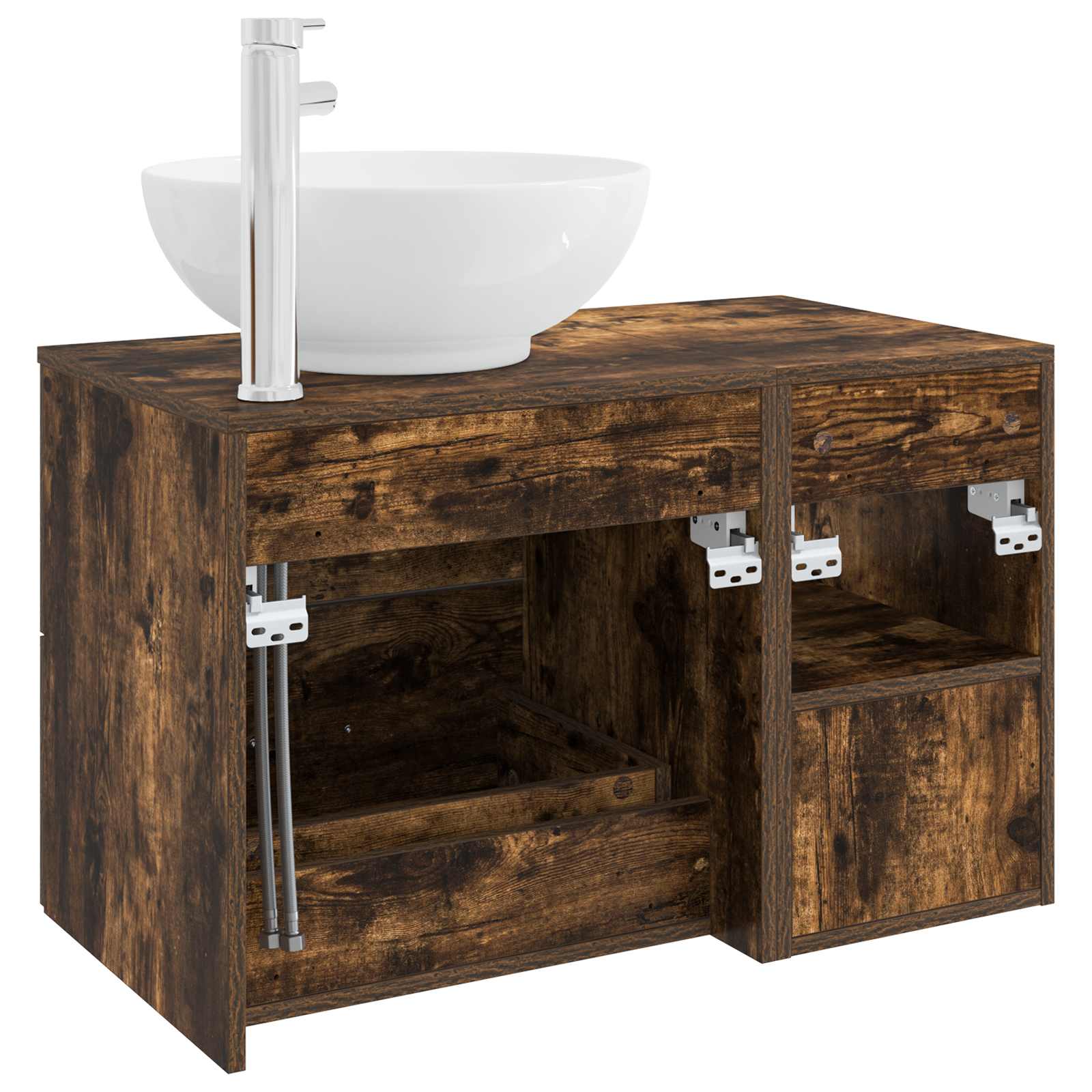 Ensemble de mobilier de salle de bain 2 pc Chêne fumé