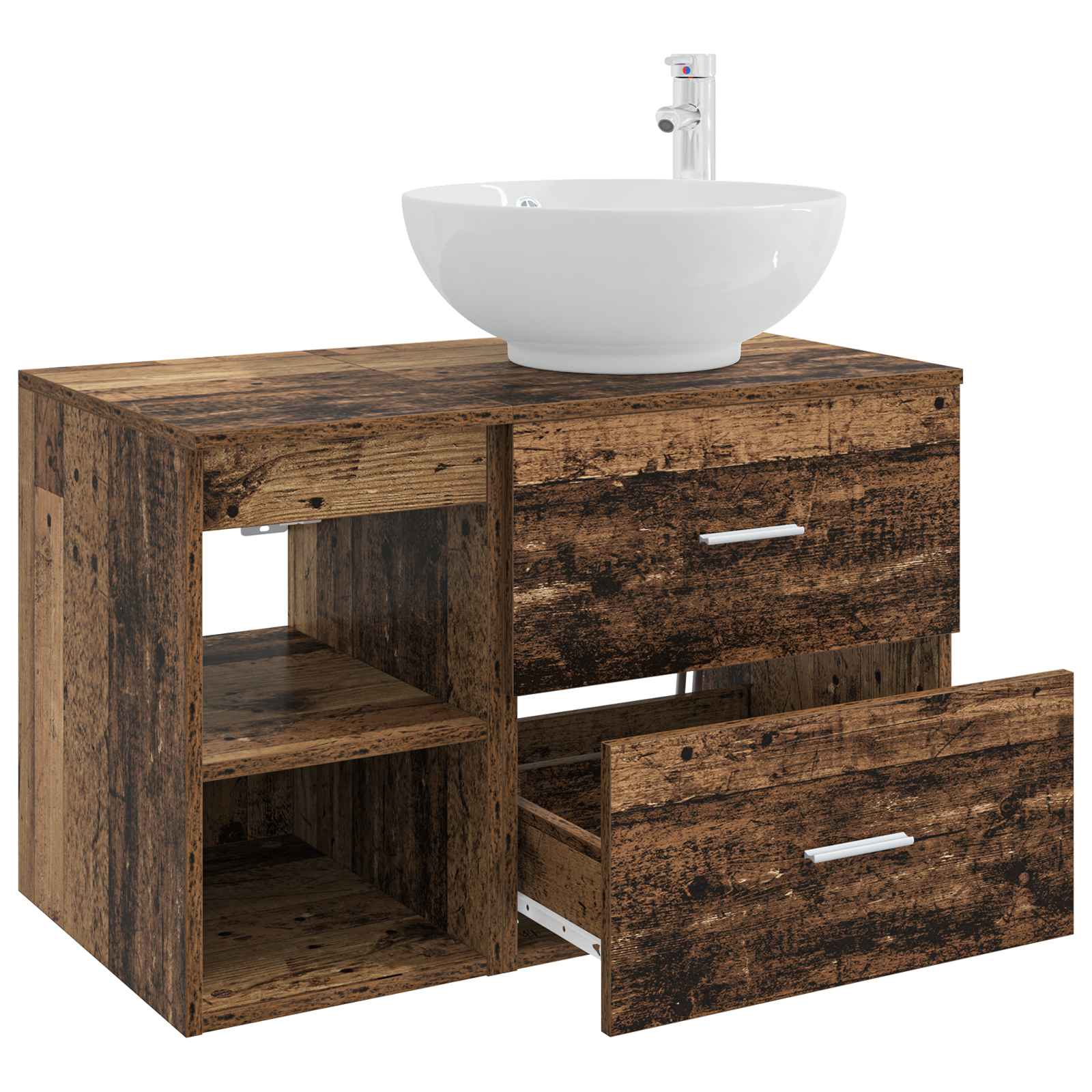 Ensemble de mobilier de salle de bain 2 pc Bois ancien