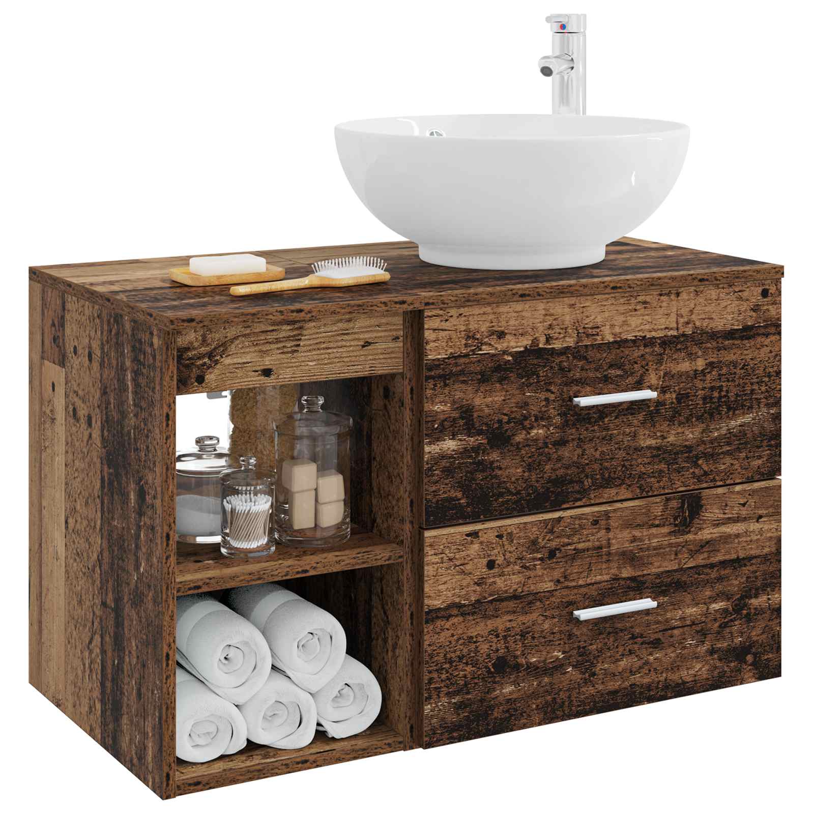 Ensemble de mobilier de salle de bain 2 pc Bois ancien