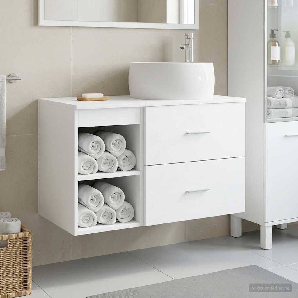 Ensemble de mobilier de salle de bain 2 pc Blanc