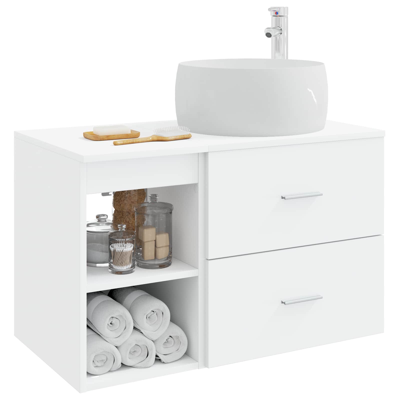 Ensemble de mobilier de salle de bain 2 pc Blanc