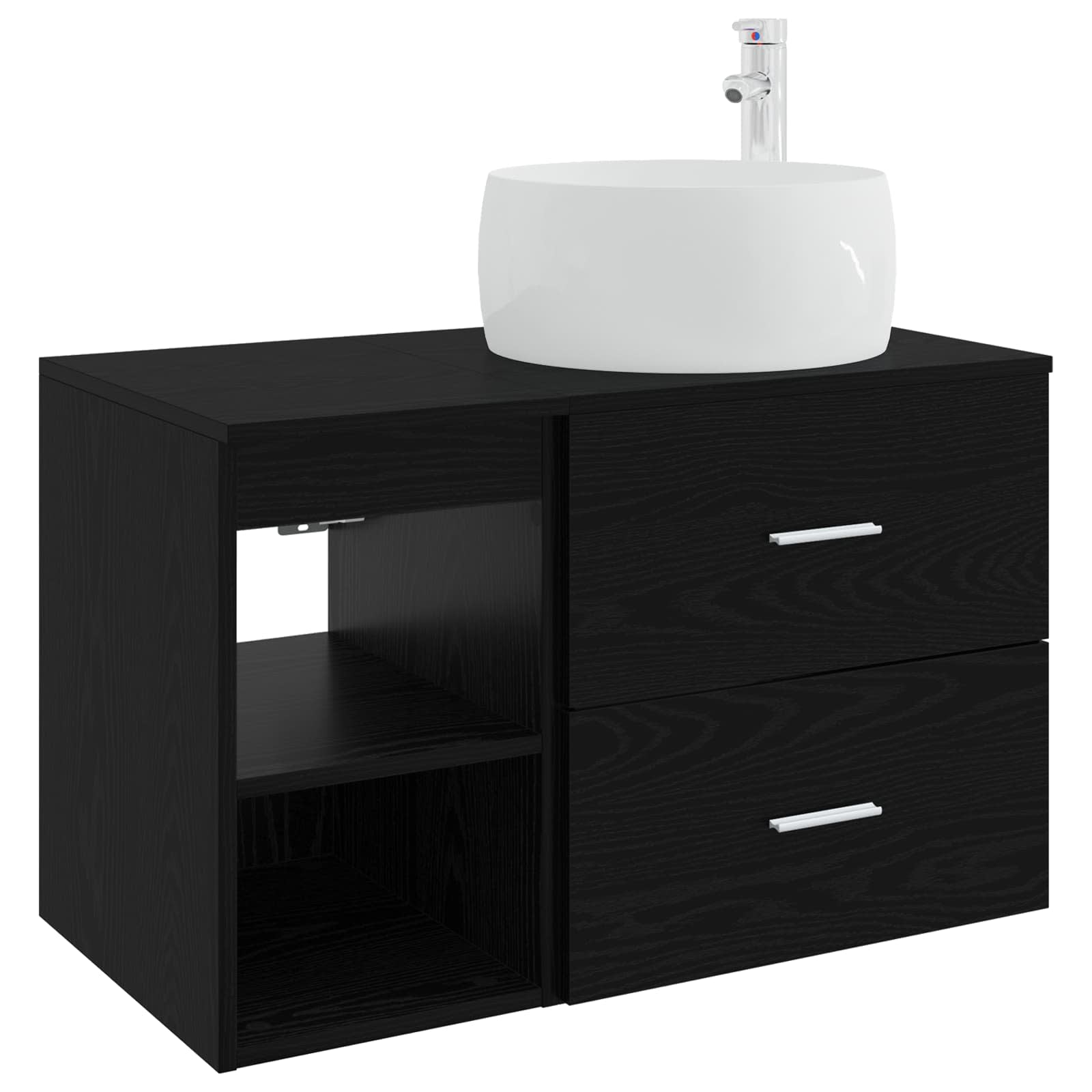 Ensemble de mobilier de salle de bain 2 pc Chêne noir