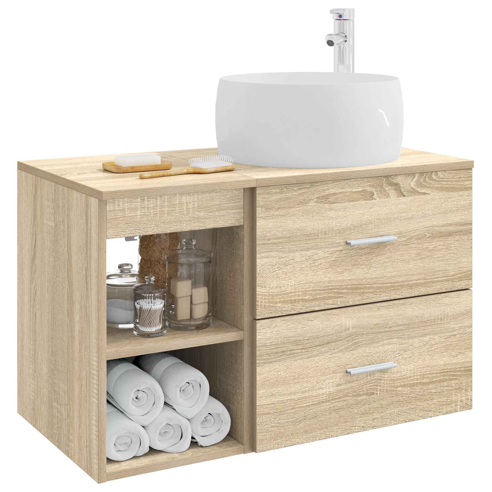 Ensemble de mobilier de salle de bain 2 pc Chêne Sonoma