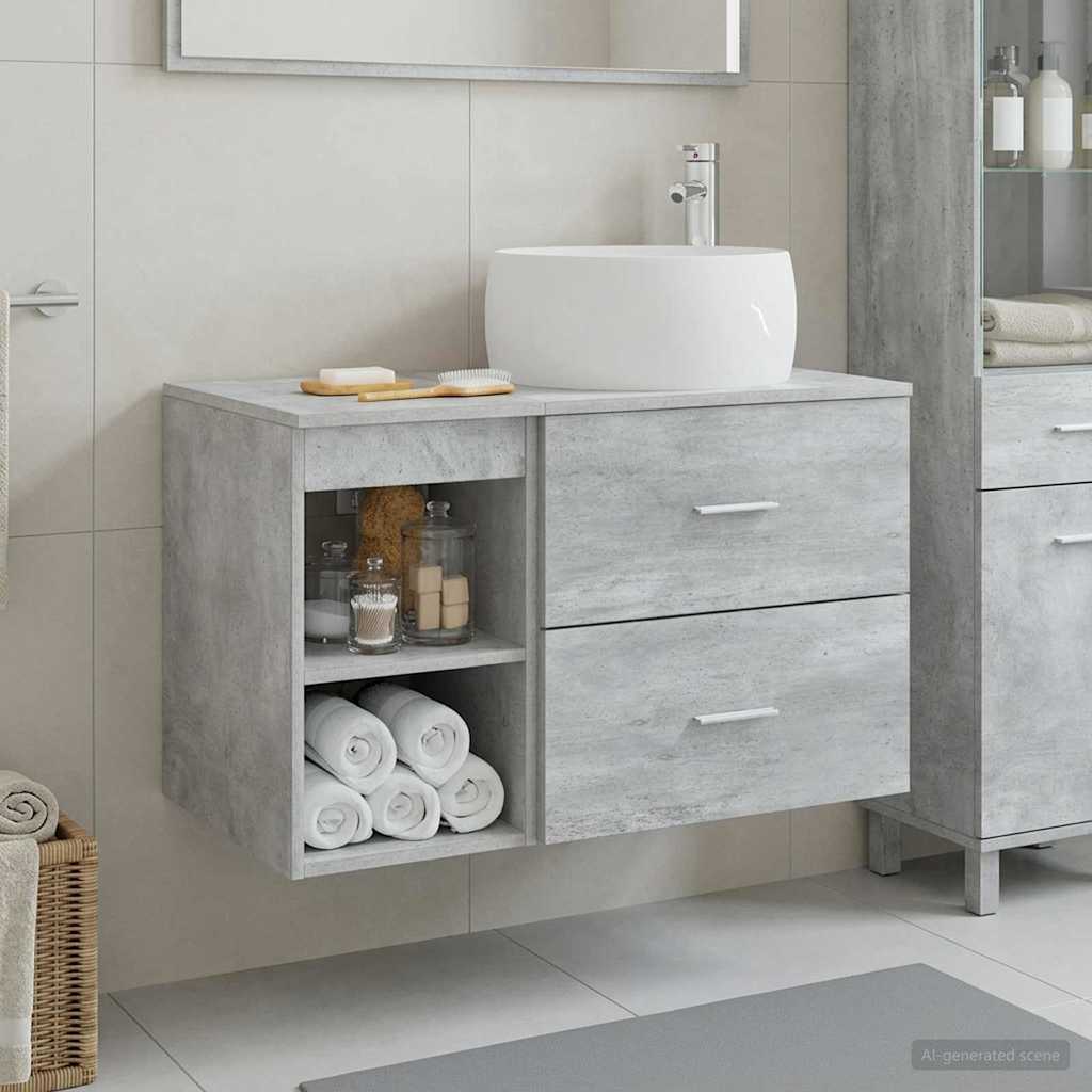 Ensemble de mobilier de salle de bain 2 pc Gris béton - XIOS