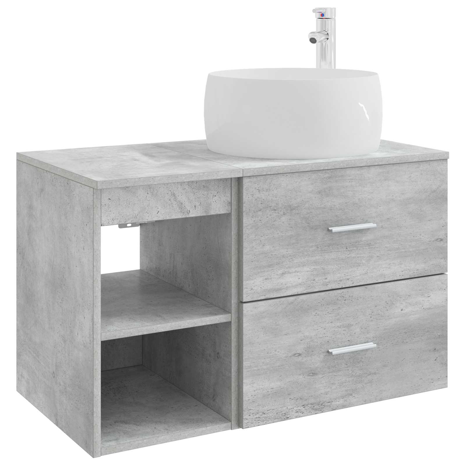 Ensemble de mobilier de salle de bain 2 pc Gris béton - XIOS