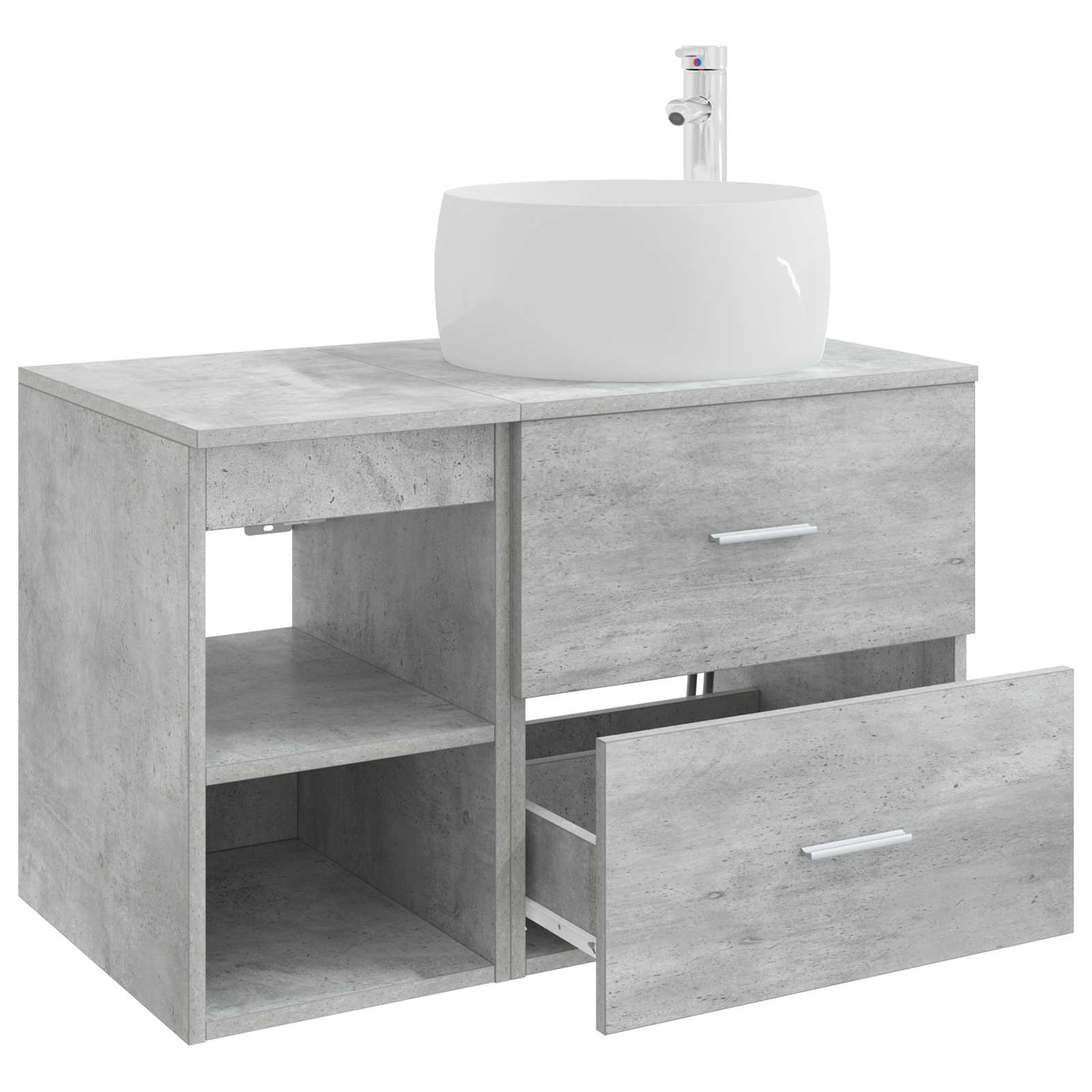 Ensemble de mobilier de salle de bain 2 pc Gris béton - XIOS