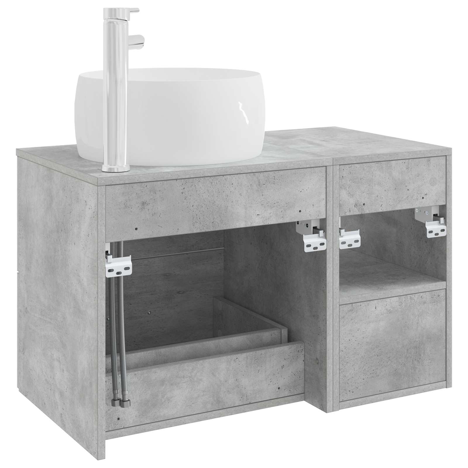 Ensemble de mobilier de salle de bain 2 pc Gris béton - XIOS