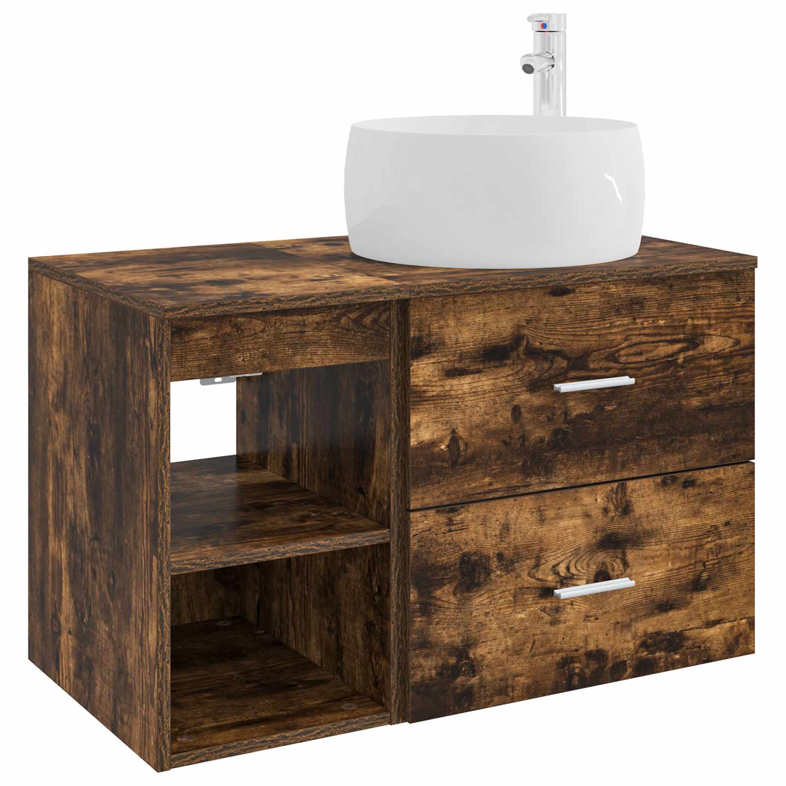 Ensemble de mobilier de salle de bain 2 pc Chêne fumé