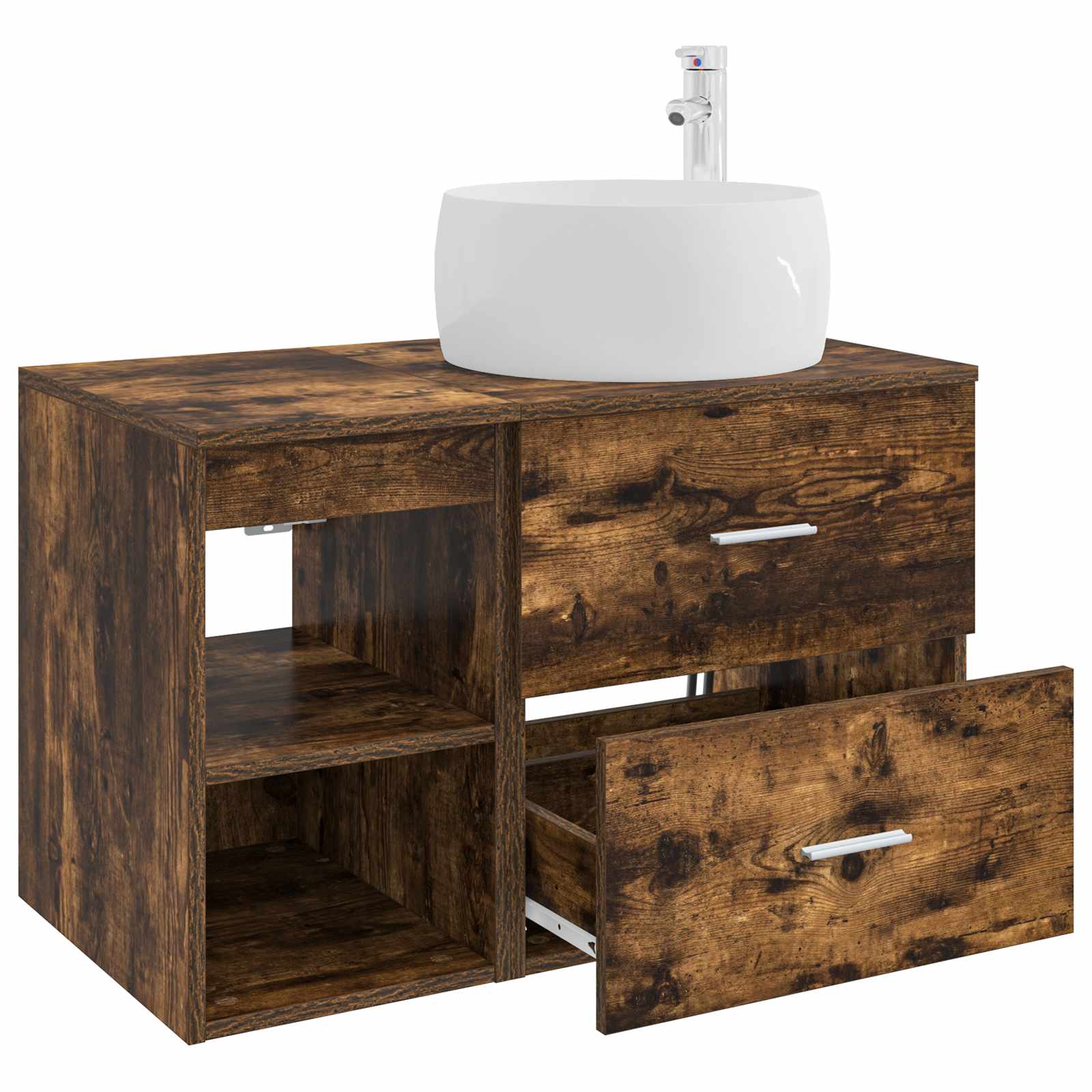 Ensemble de mobilier de salle de bain 2 pc Chêne fumé