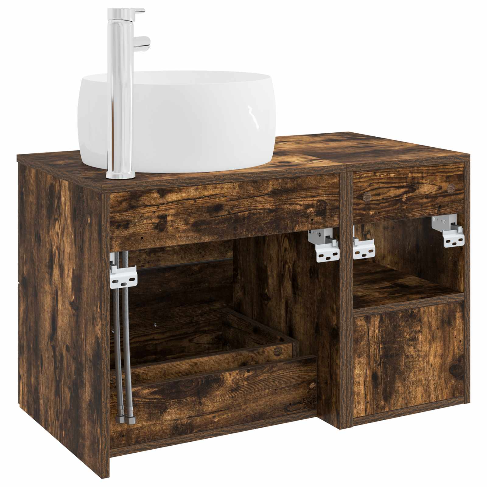 Ensemble de mobilier de salle de bain 2 pc Chêne fumé