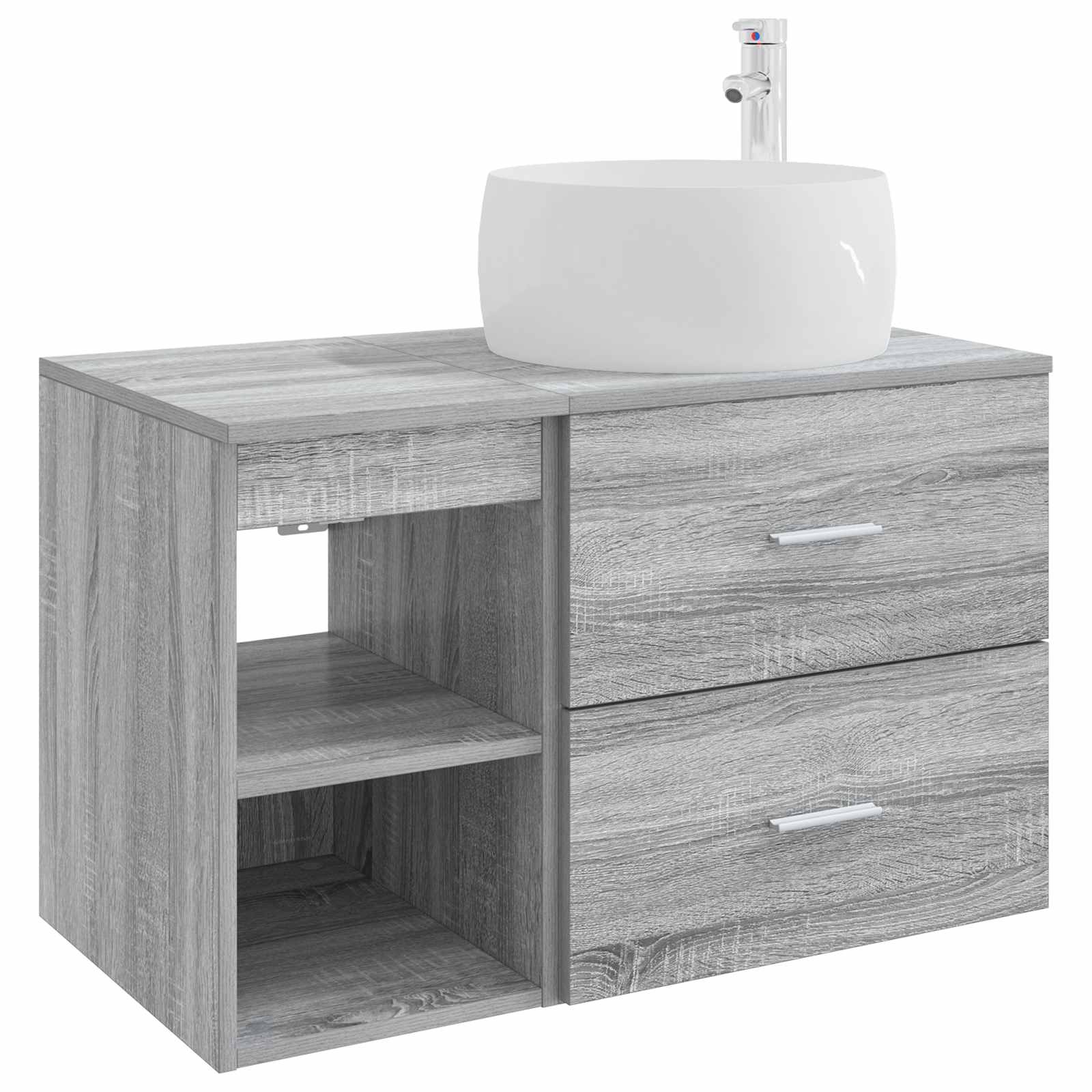Ensemble de mobilier de salle de bain 2 pc Sonoma gris