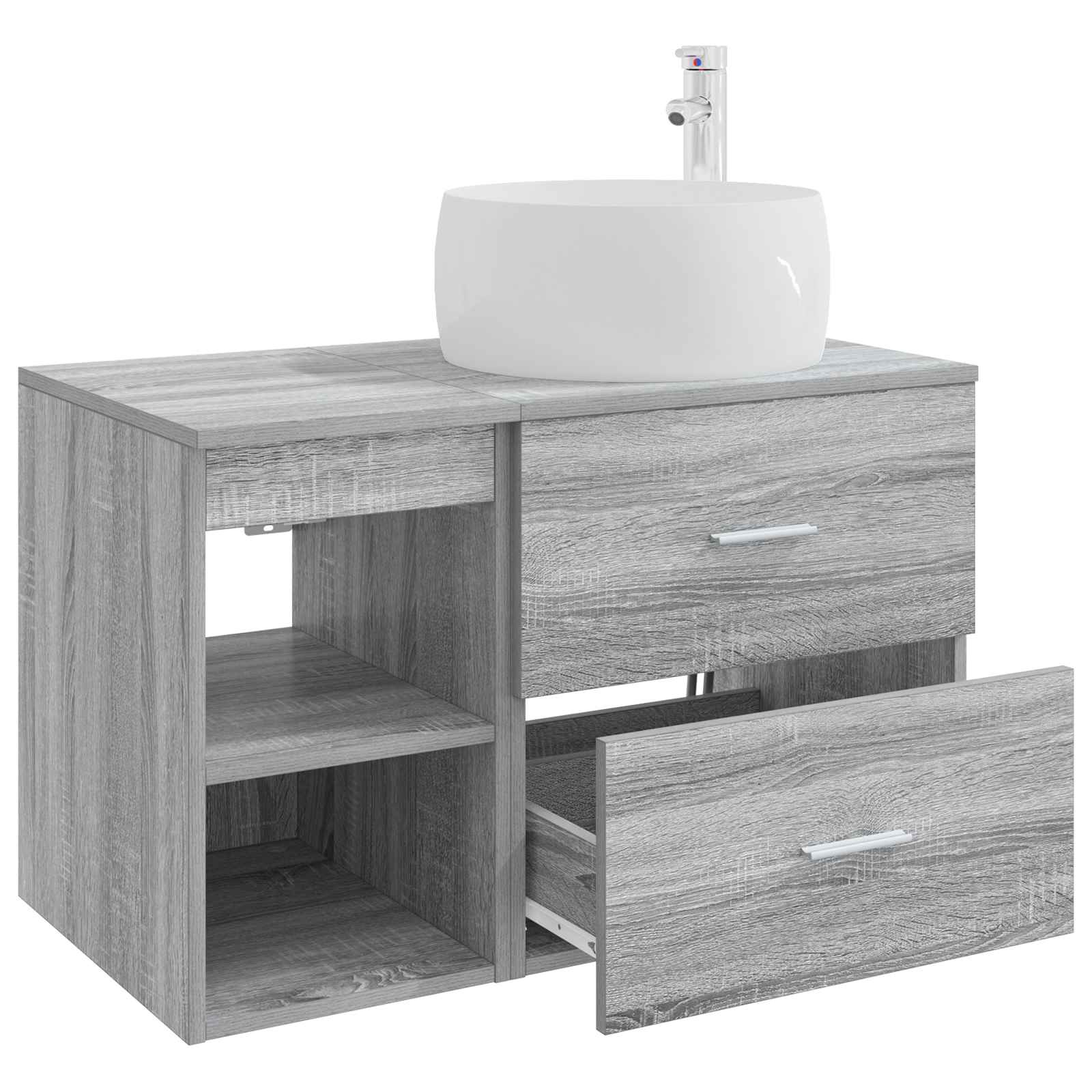 Ensemble de mobilier de salle de bain 2 pc Sonoma gris