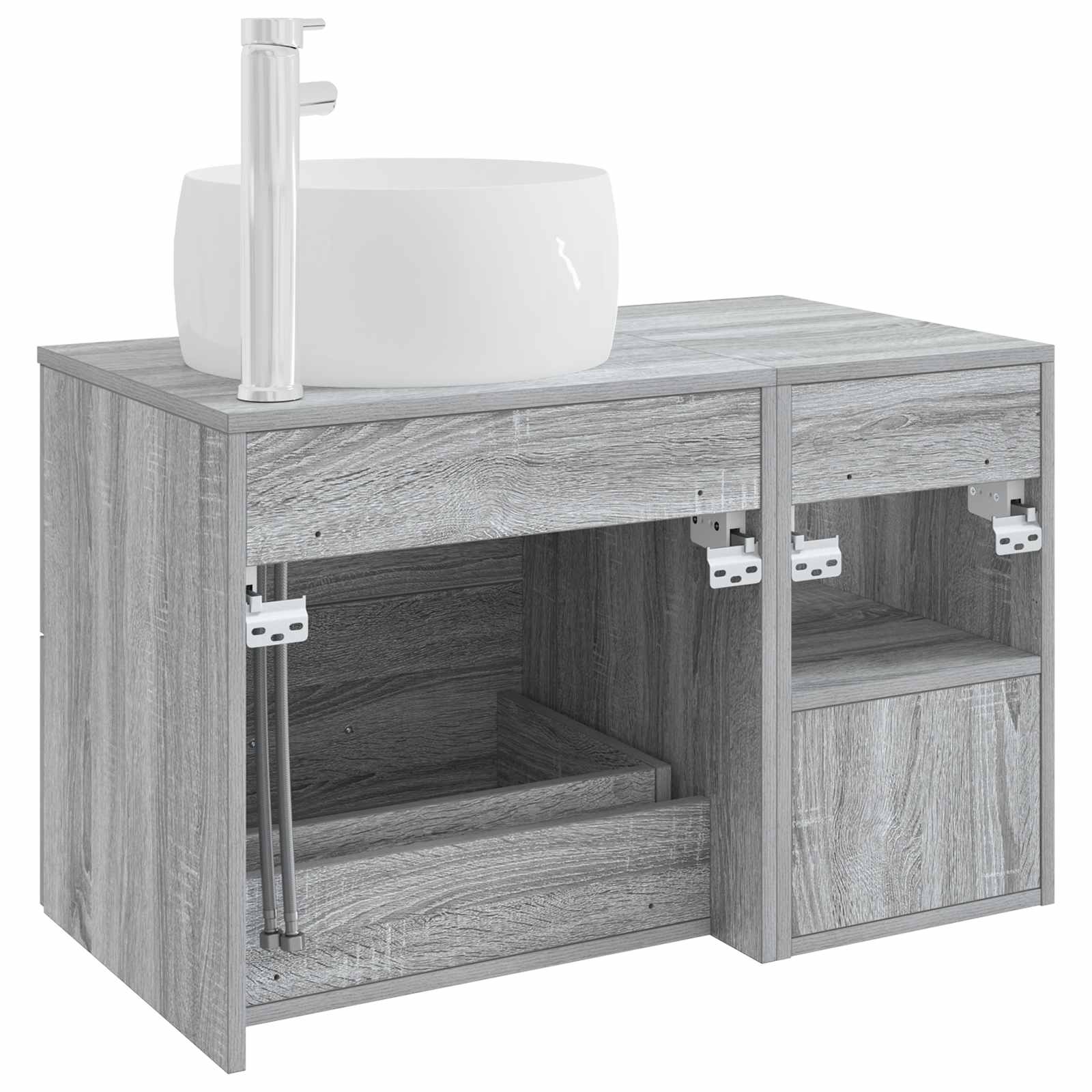 Ensemble de mobilier de salle de bain 2 pc Sonoma gris