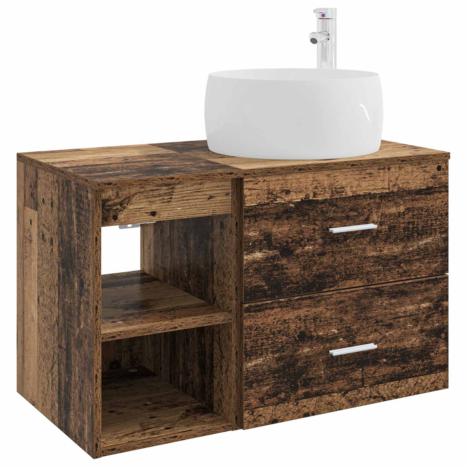 Ensemble de mobilier de salle de bain 2 pc Bois ancien