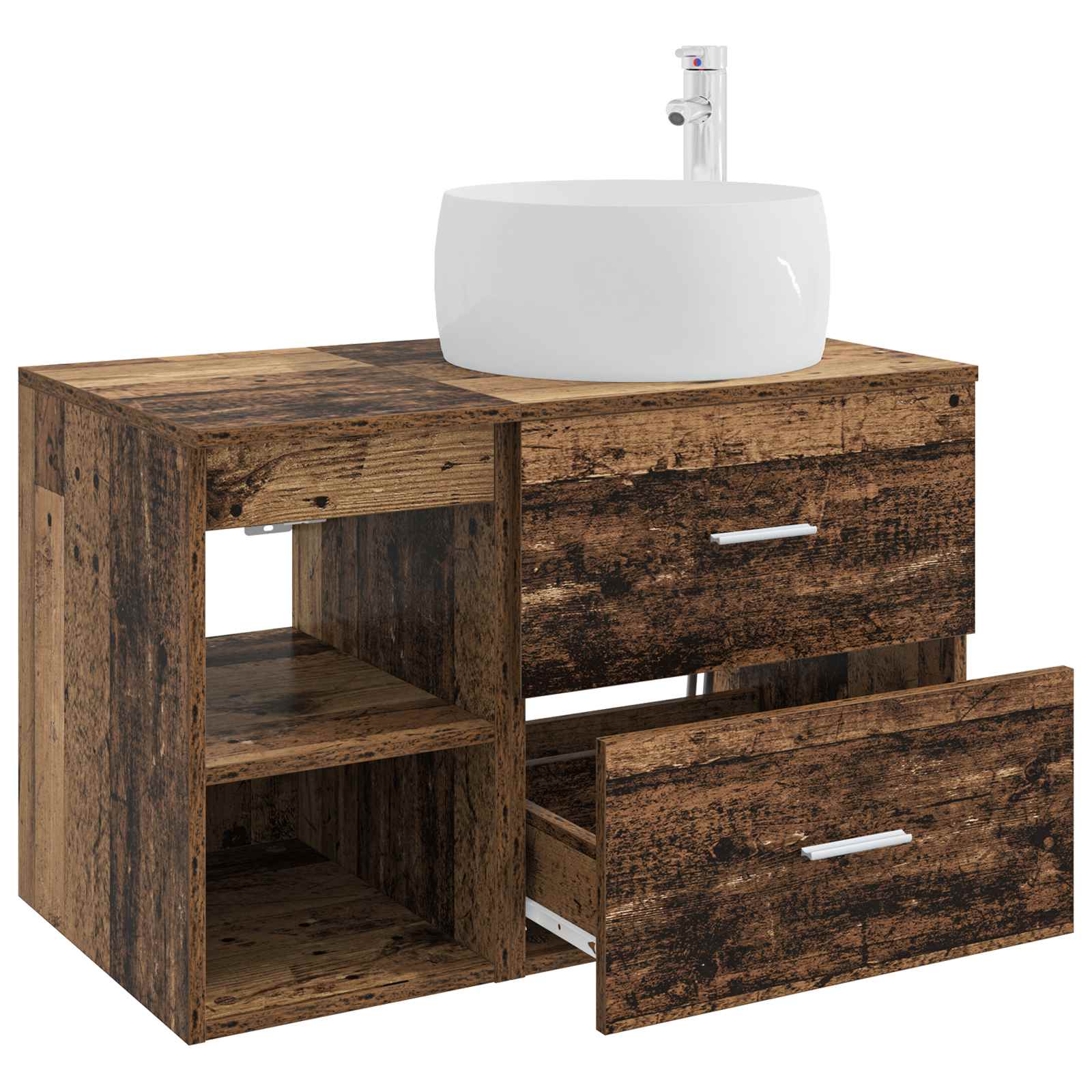 Ensemble de mobilier de salle de bain 2 pc Bois ancien