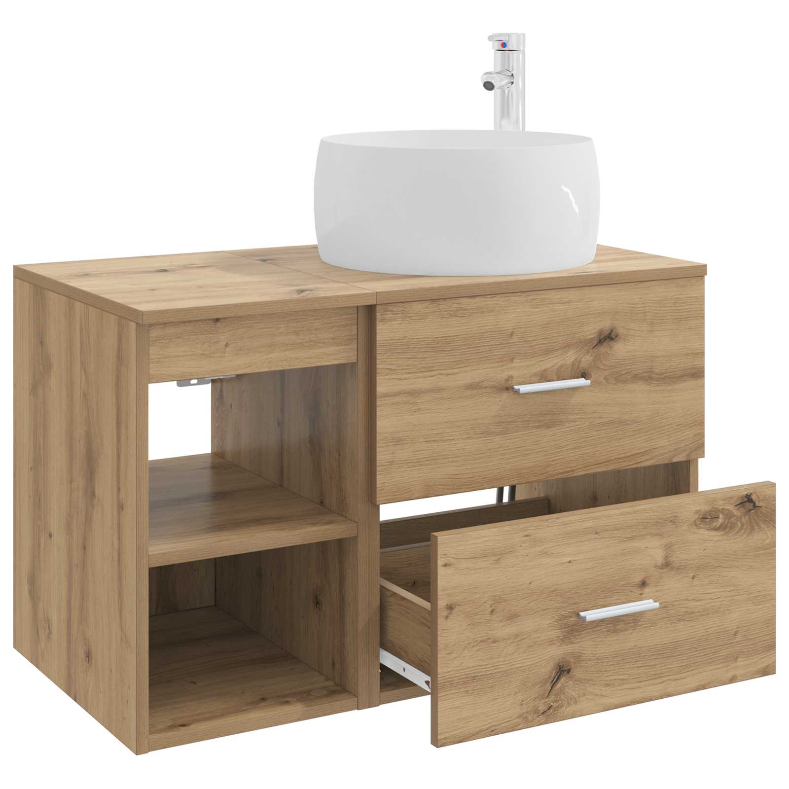 Ensemble de mobilier de salle de bain 2 pc Chêne artisanal