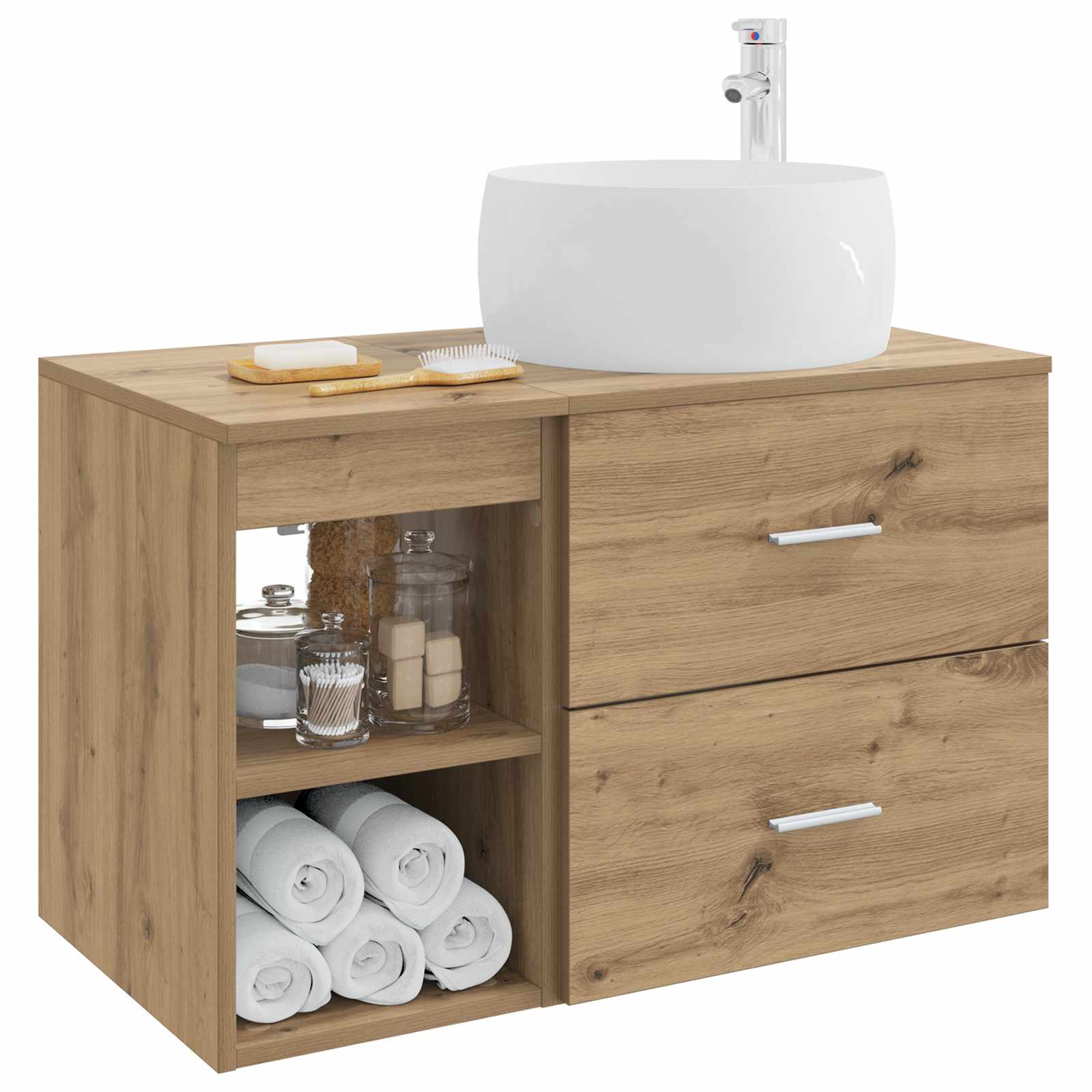 Ensemble de mobilier de salle de bain 2 pc Chêne artisanal