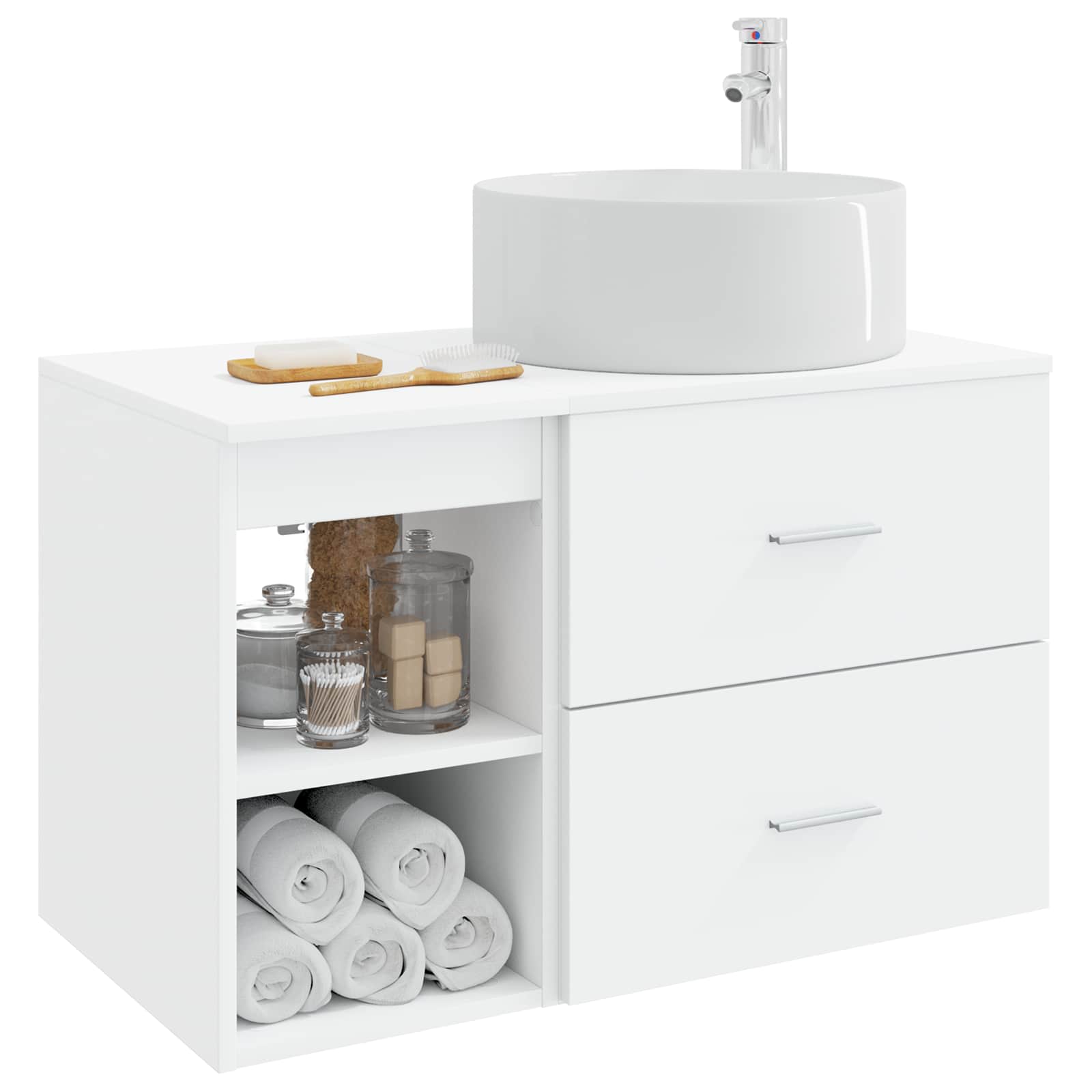 Ensemble de mobilier de salle de bain 2 pc Blanc