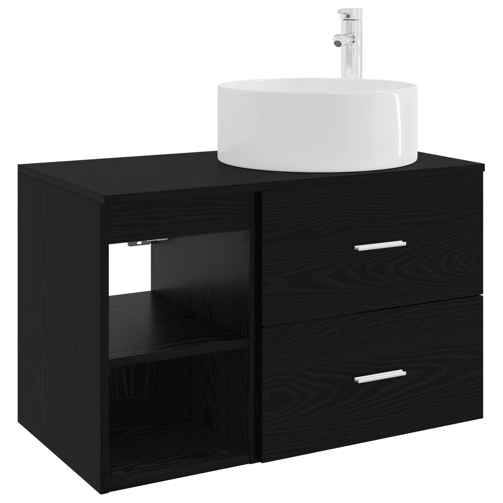 Ensemble de mobilier de salle de bain 2 pc Chêne noir