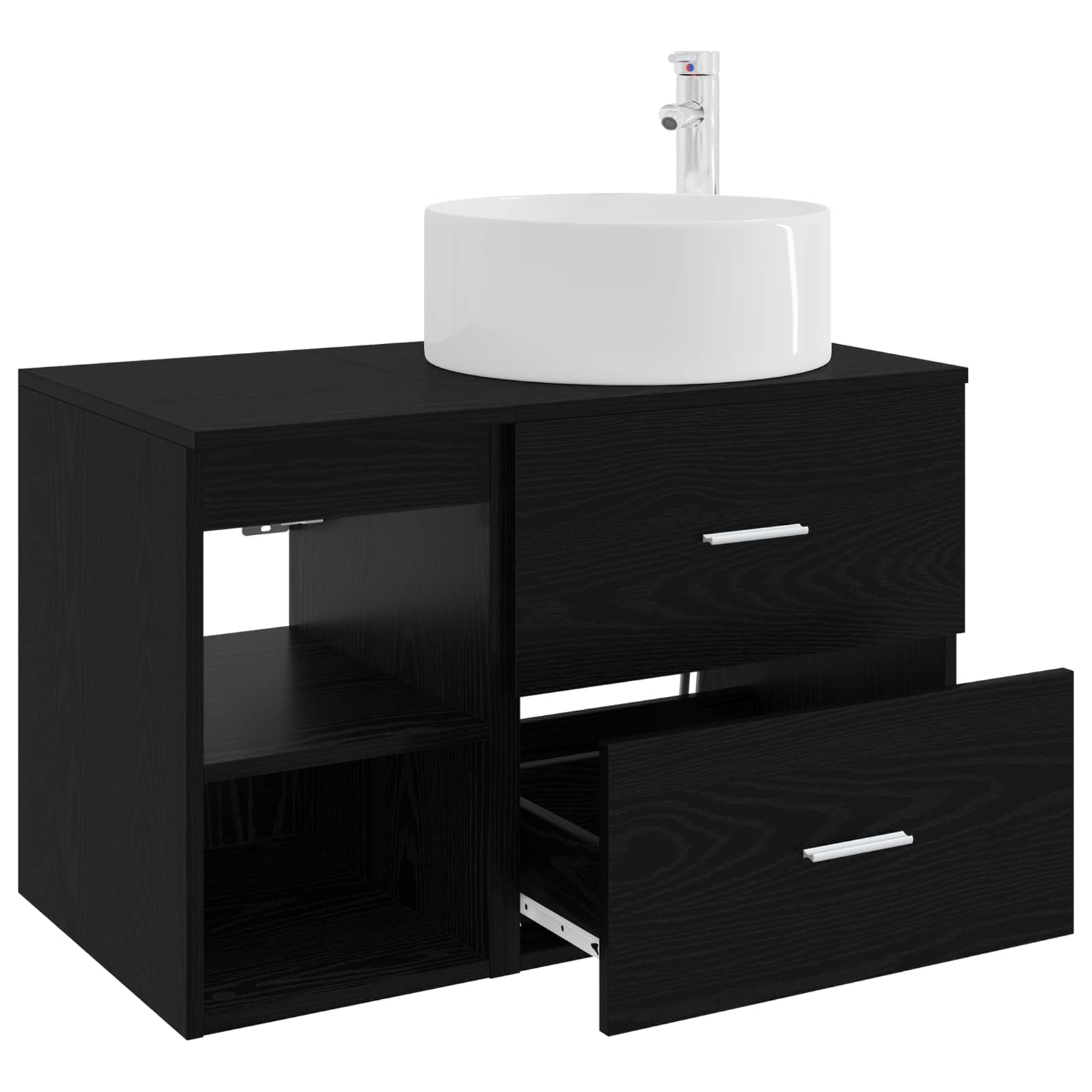 Ensemble de mobilier de salle de bain 2 pc Chêne noir