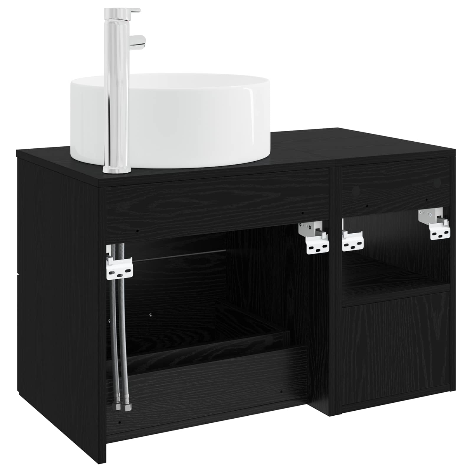 Ensemble de mobilier de salle de bain 2 pc Chêne noir