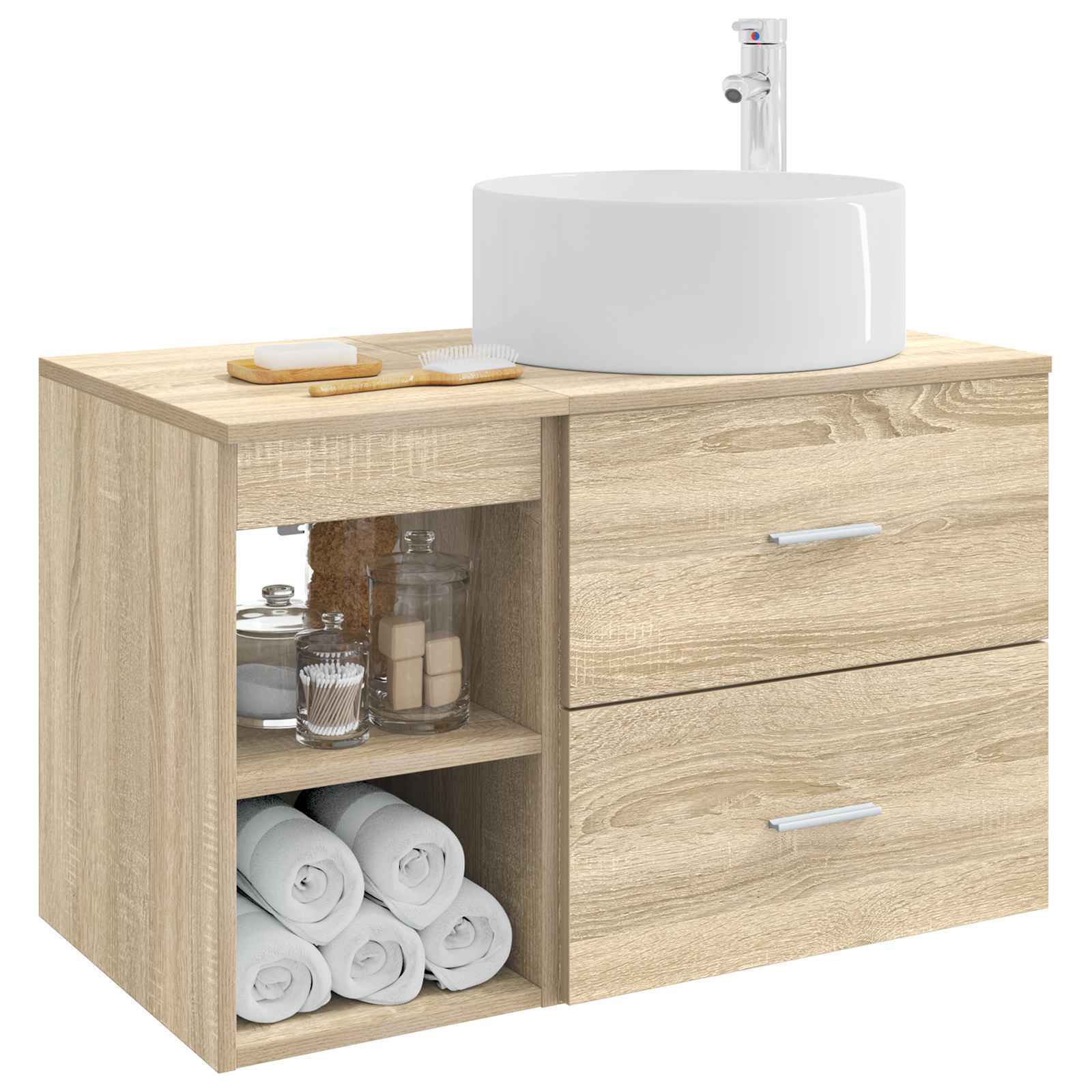 Ensemble de mobilier de salle de bain 2 pc Chêne Sonoma