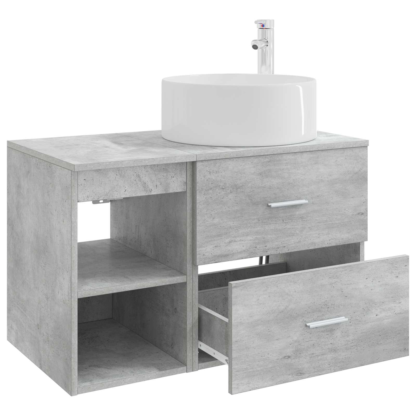 Ensemble de mobilier de salle de bain 2 pc Gris béton - XIOS