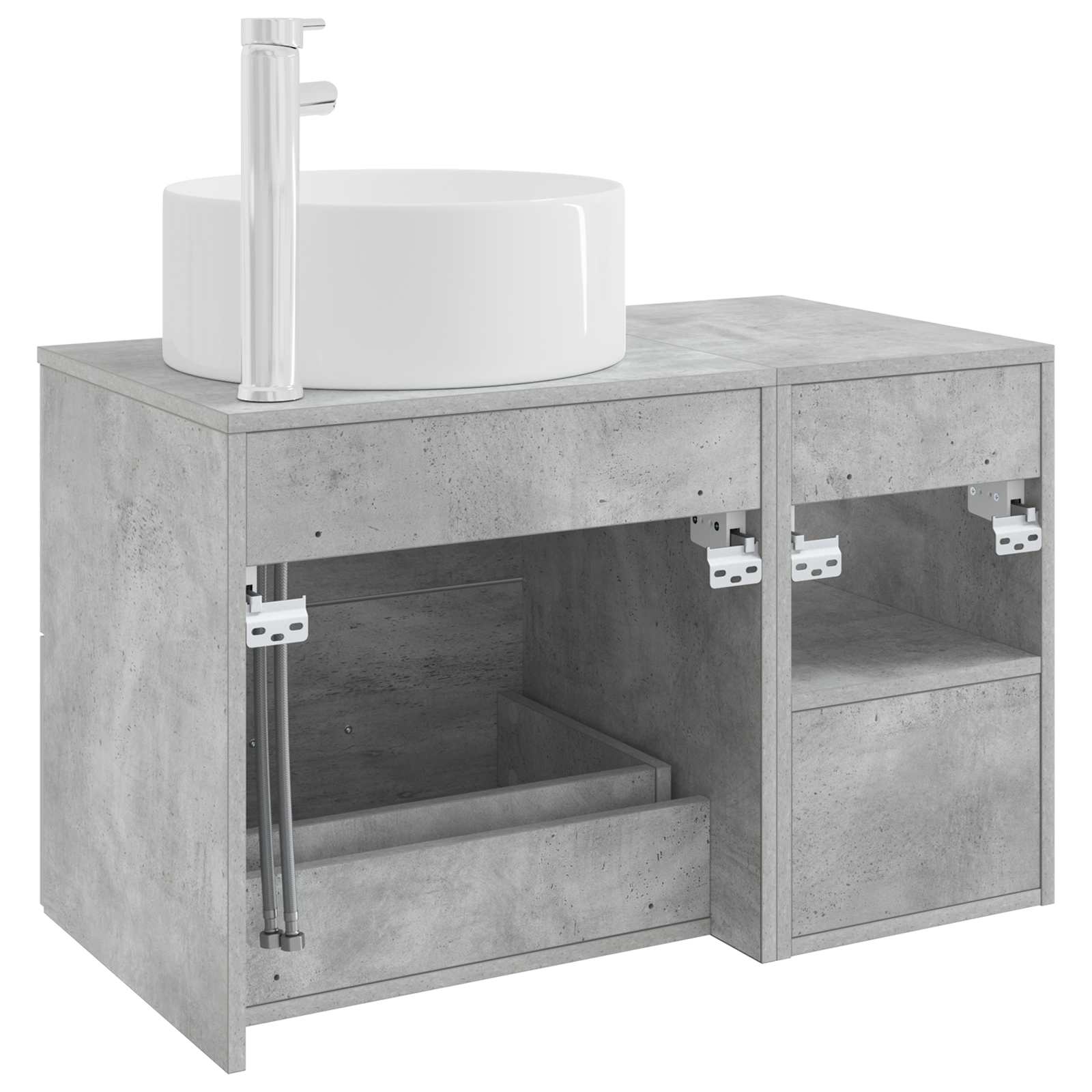 Ensemble de mobilier de salle de bain 2 pc Gris béton - XIOS