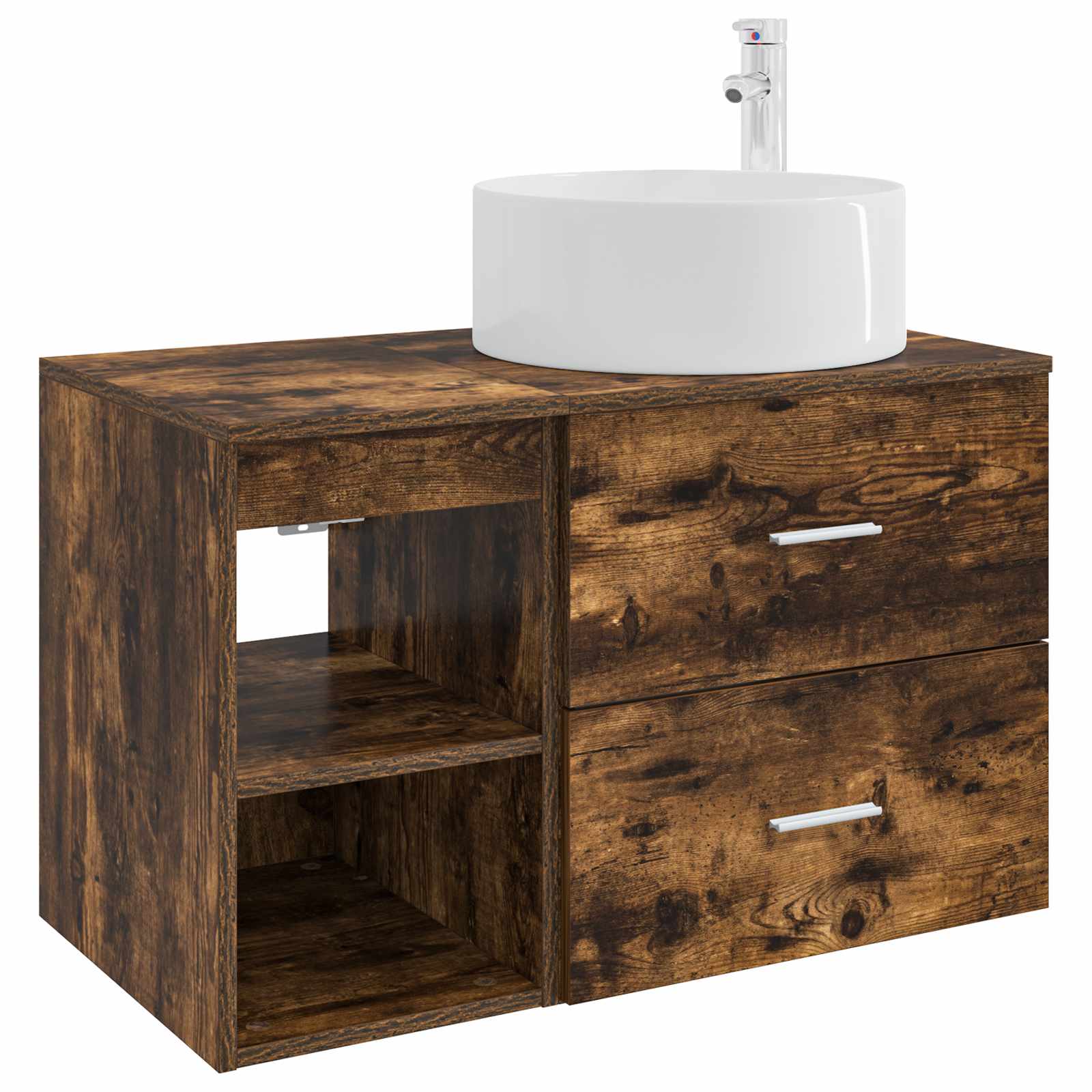 Ensemble de mobilier de salle de bain 2 pc Chêne fumé