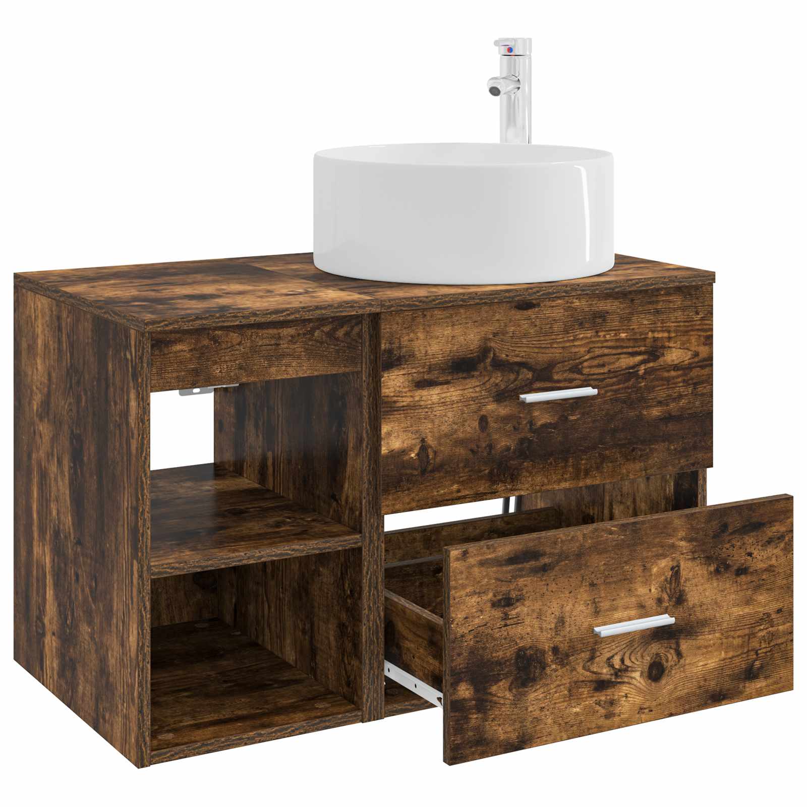 Ensemble de mobilier de salle de bain 2 pc Chêne fumé