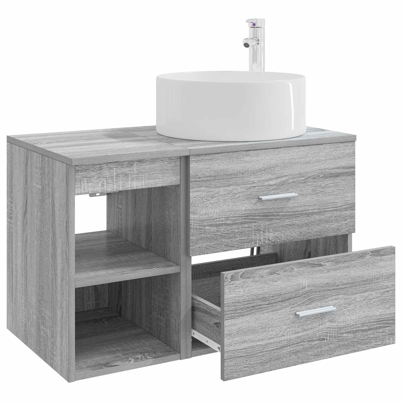Ensemble de mobilier de salle de bain 2 pc Sonoma gris