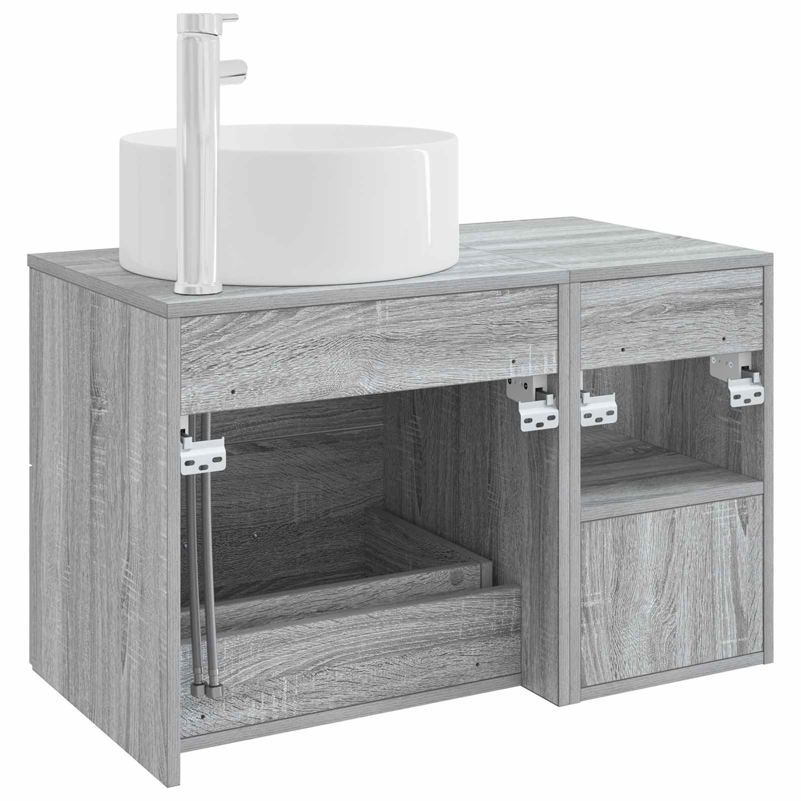 Ensemble de mobilier de salle de bain 2 pc Sonoma gris