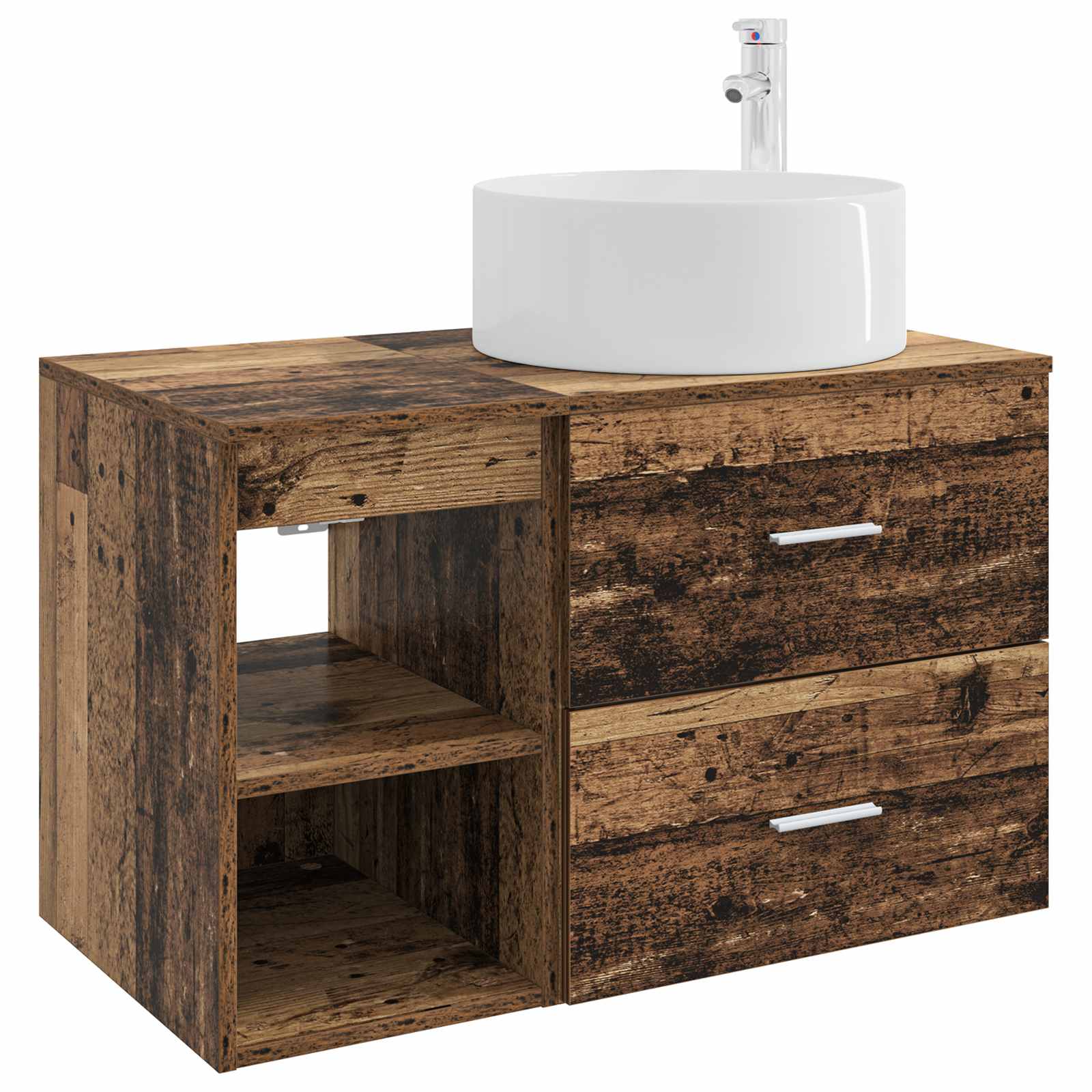 Ensemble de mobilier de salle de bain 2 pc Bois ancien
