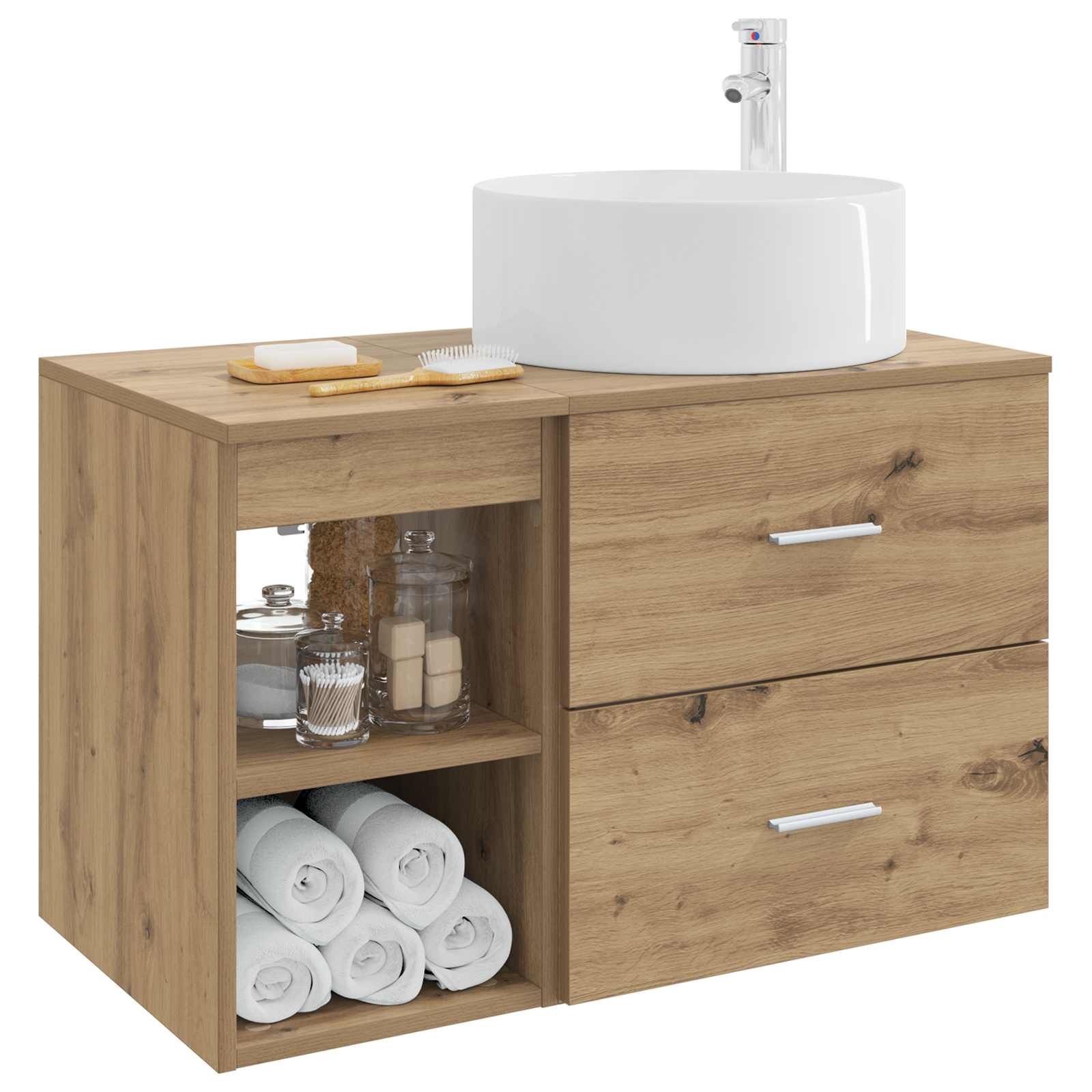 Ensemble de mobilier de salle de bain 2 pc Chêne artisanal