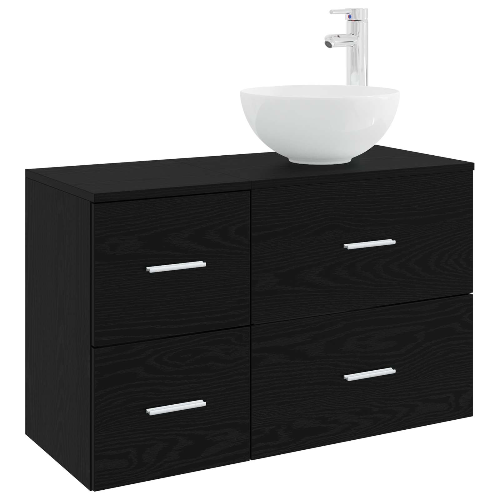 Ensemble de mobilier de salle de bain 2 pc Chêne noir