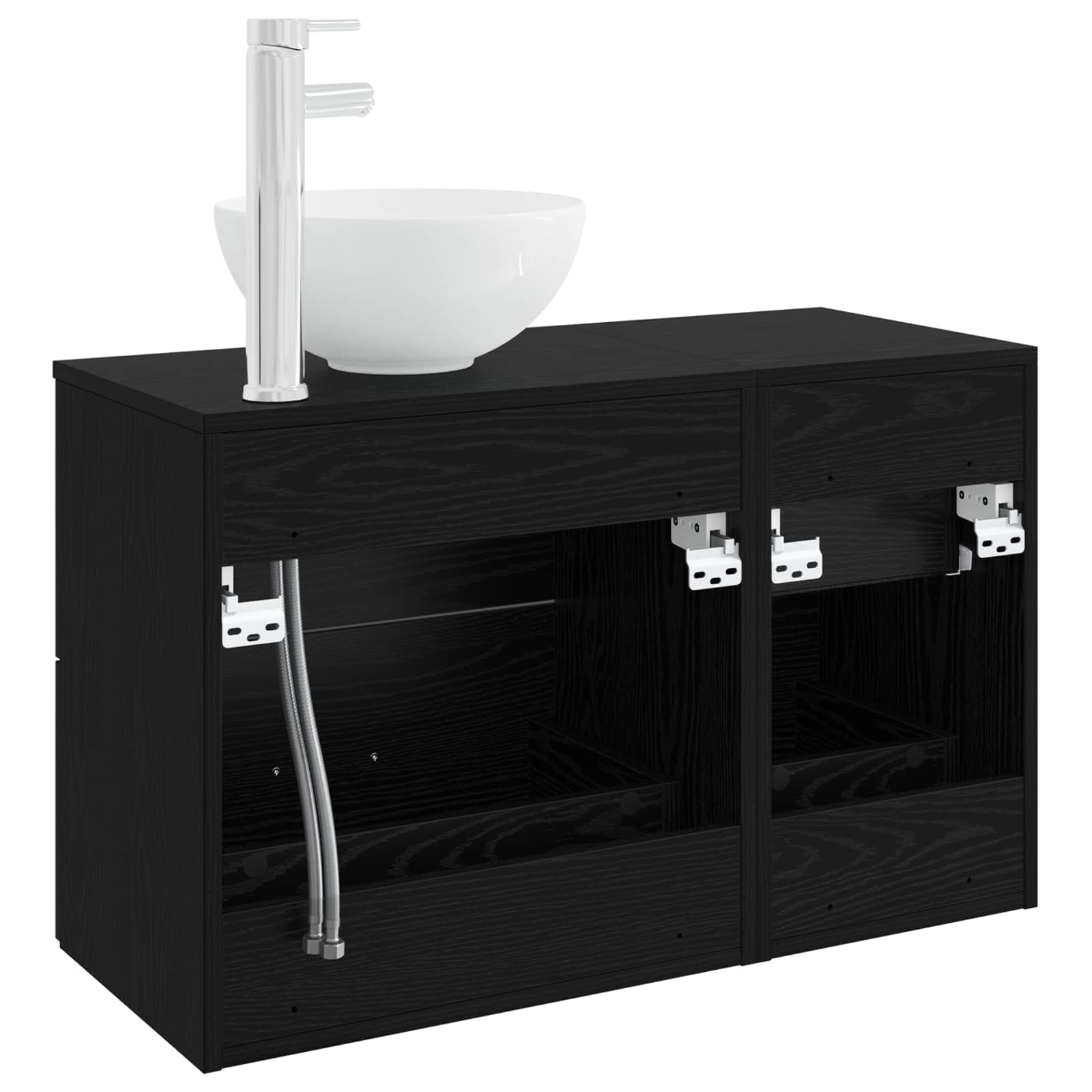 Ensemble de mobilier de salle de bain 2 pc Chêne noir