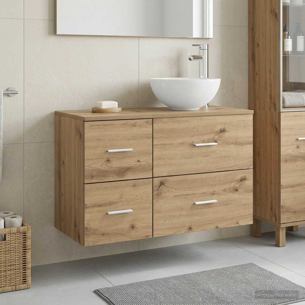Ensemble de mobilier de salle de bain 2 pc Chêne artisanal