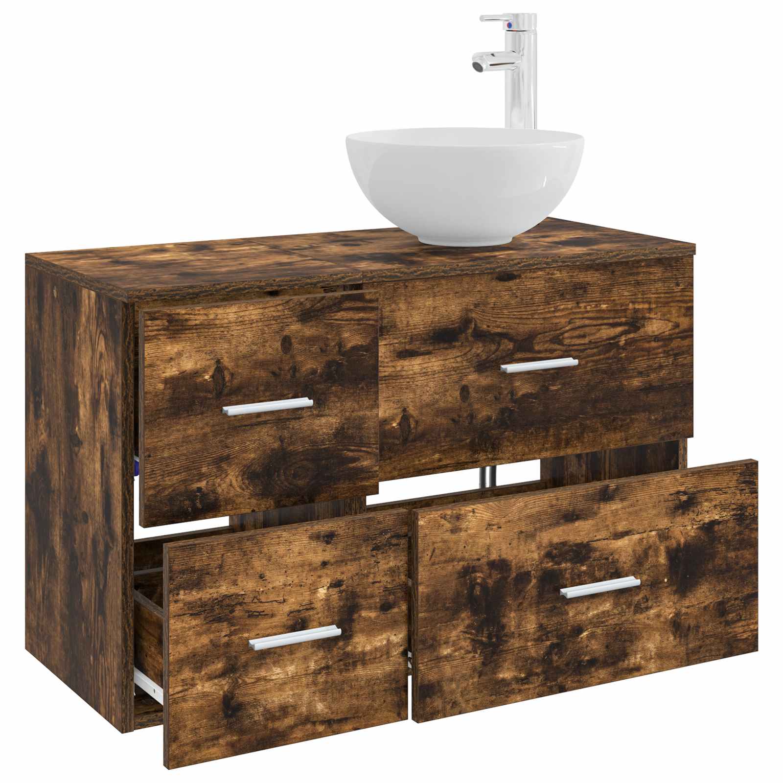 Ensemble de mobilier de salle de bain 2 pc Chêne fumé