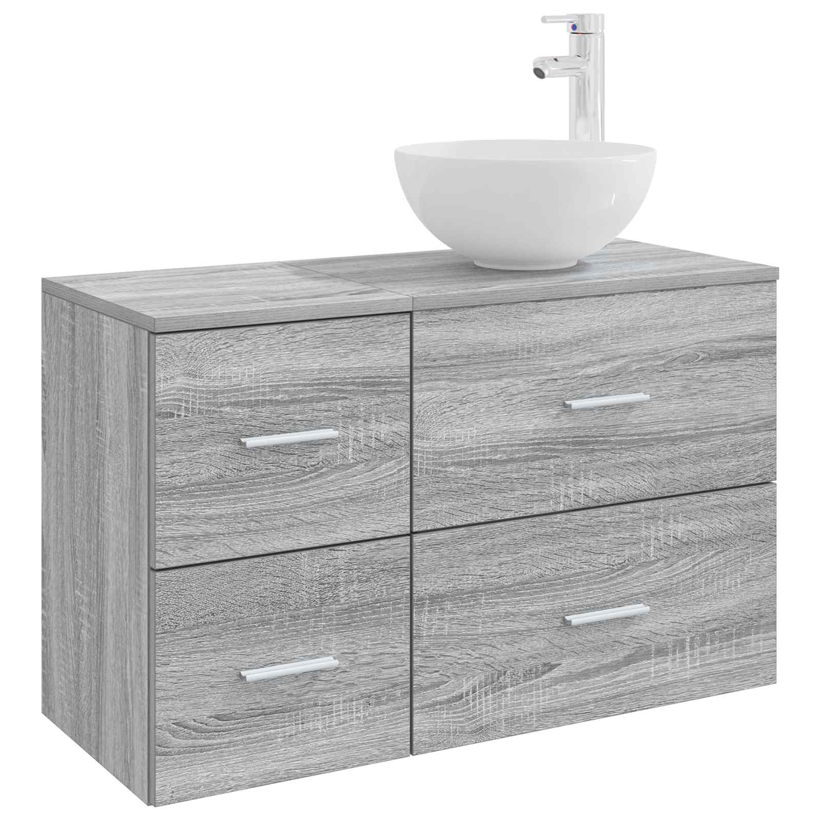 Ensemble de mobilier de salle de bain 2 pc Sonoma gris