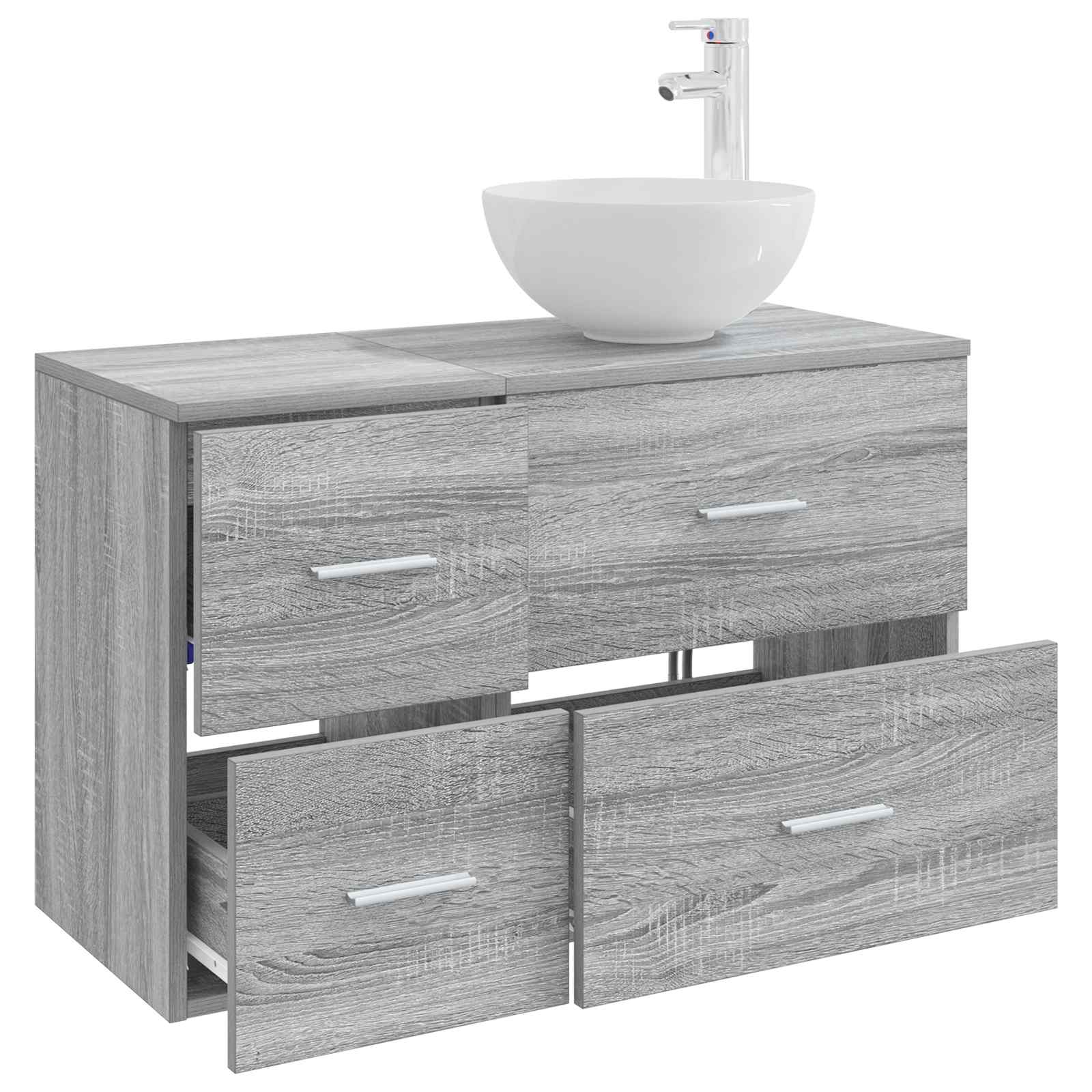 Ensemble de mobilier de salle de bain 2 pc Sonoma gris