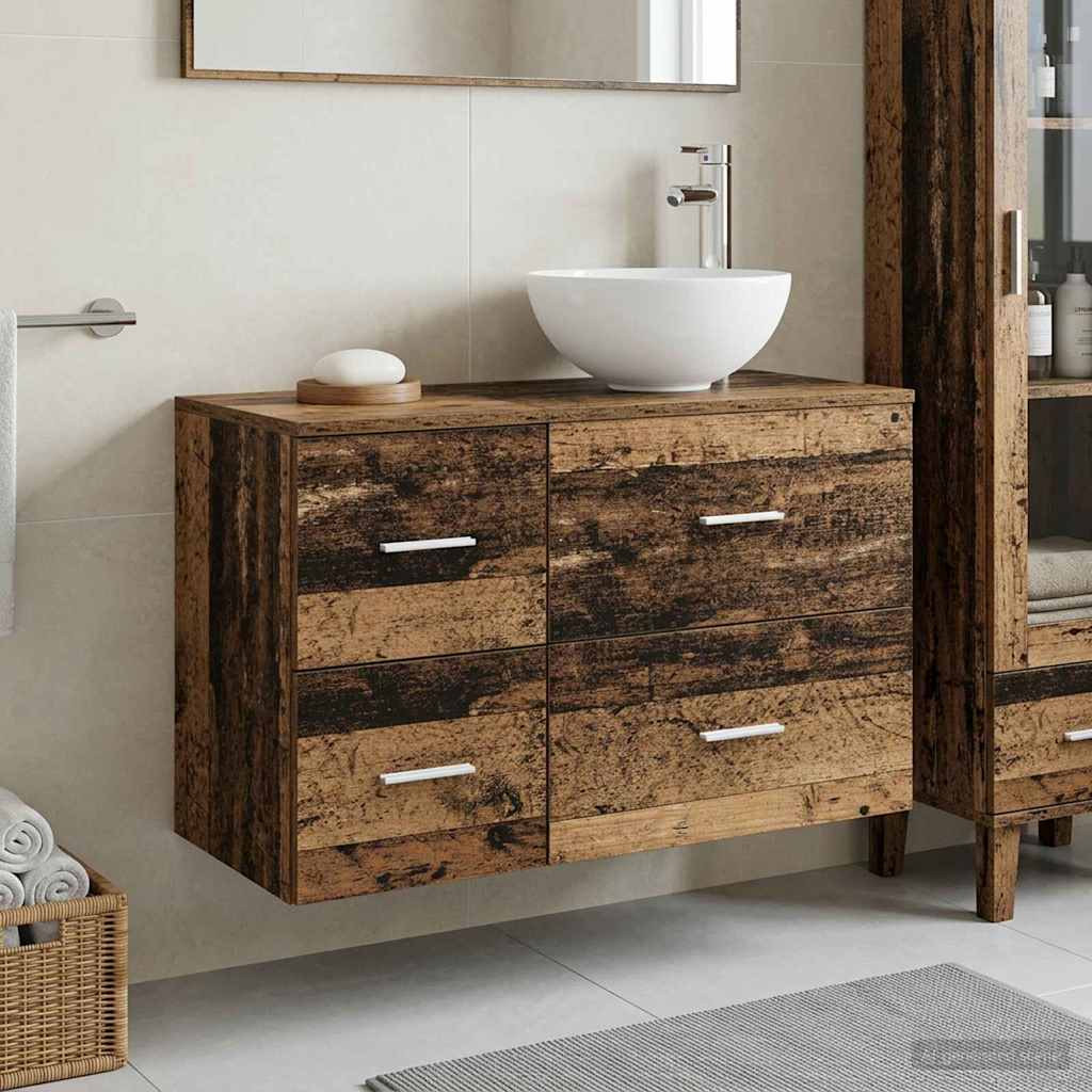 Ensemble de mobilier de salle de bain 2 pc Bois ancien