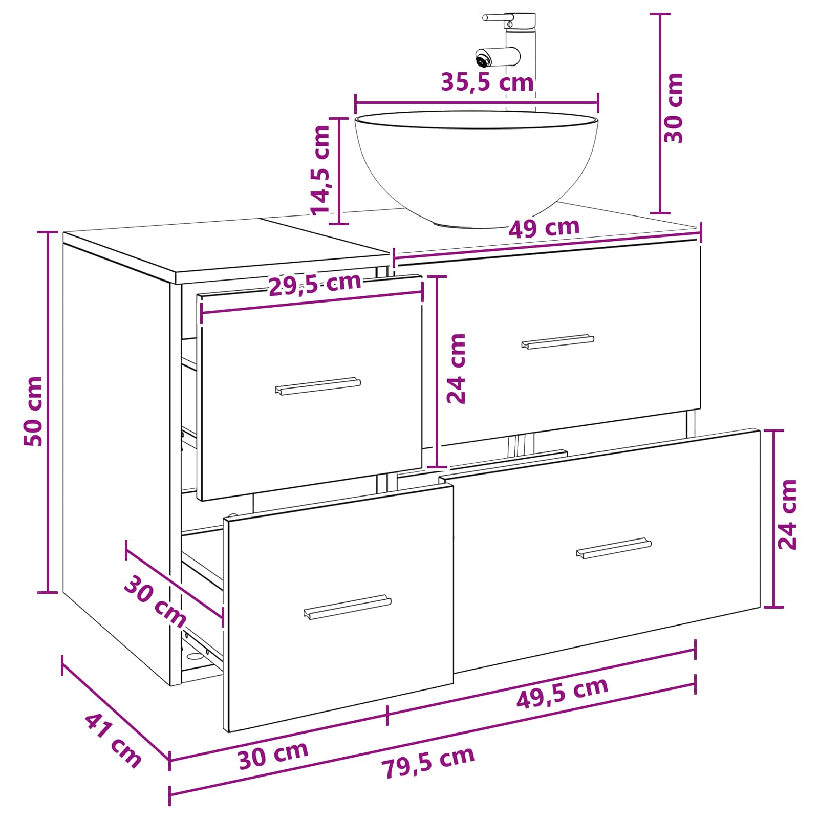 Ensemble de mobilier de salle de bain 2 pc Chêne artisanal