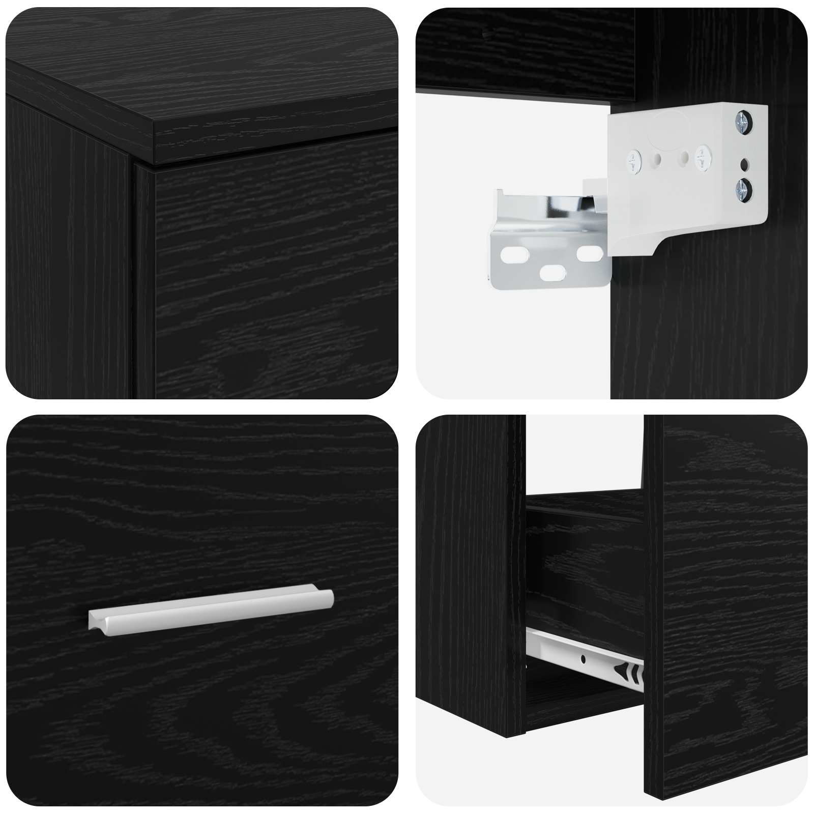 Ensemble de mobilier de salle de bain 2 pc Chêne noir