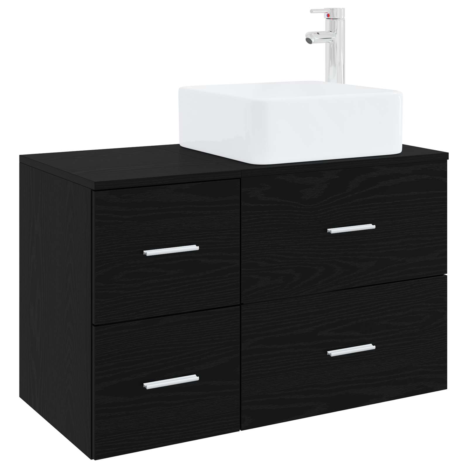Ensemble de mobilier de salle de bain 2 pc Chêne noir