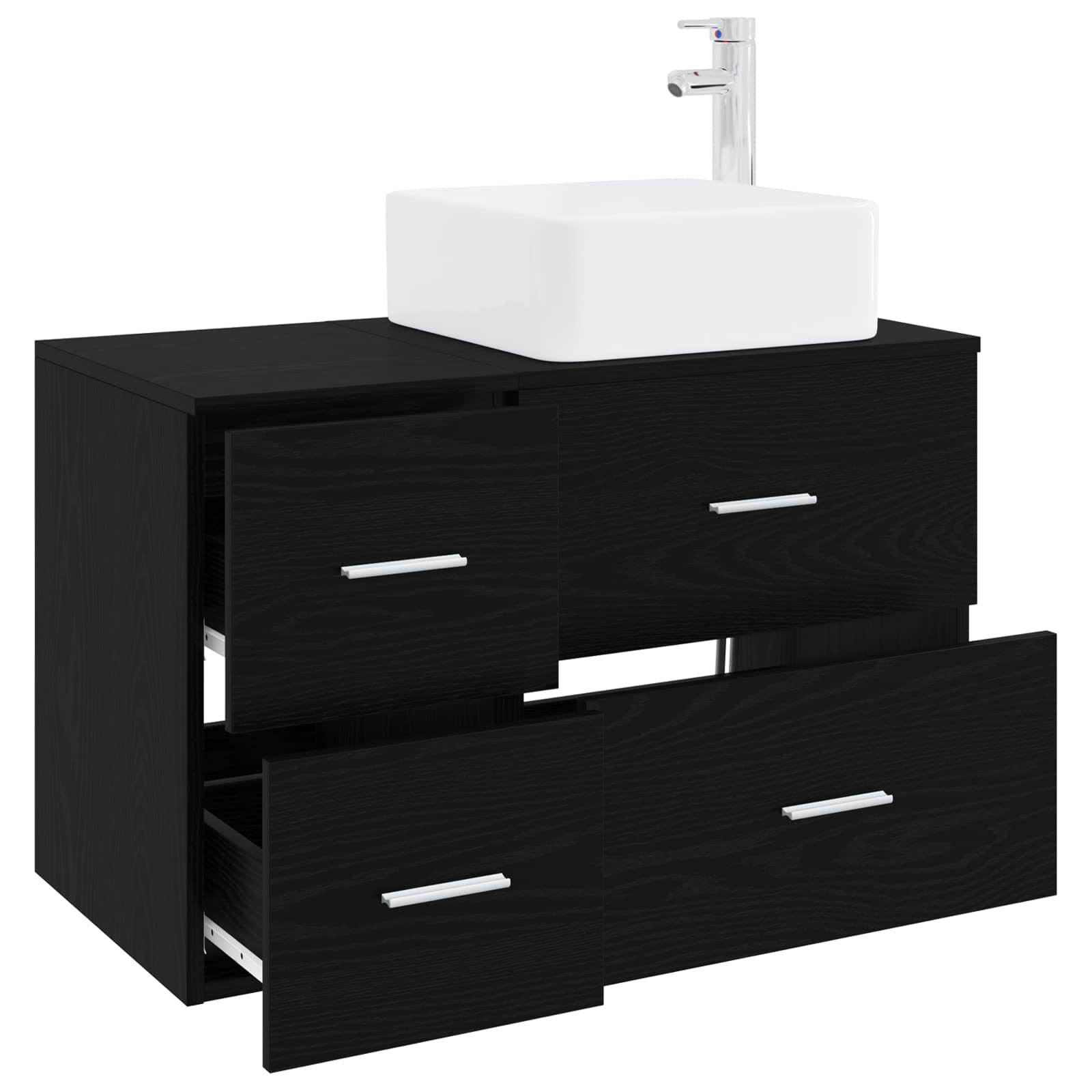 Ensemble de mobilier de salle de bain 2 pc Chêne noir