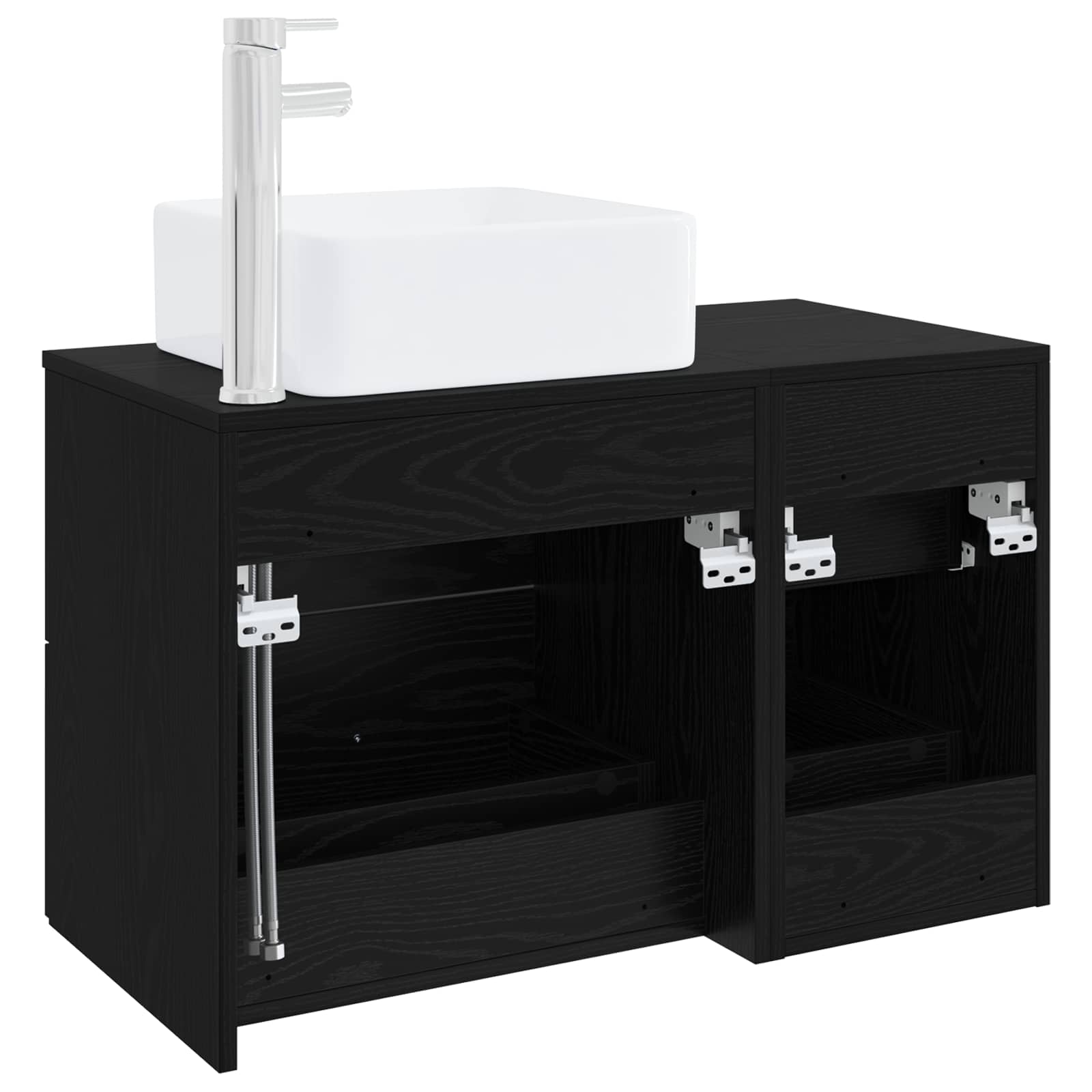 Ensemble de mobilier de salle de bain 2 pc Chêne noir