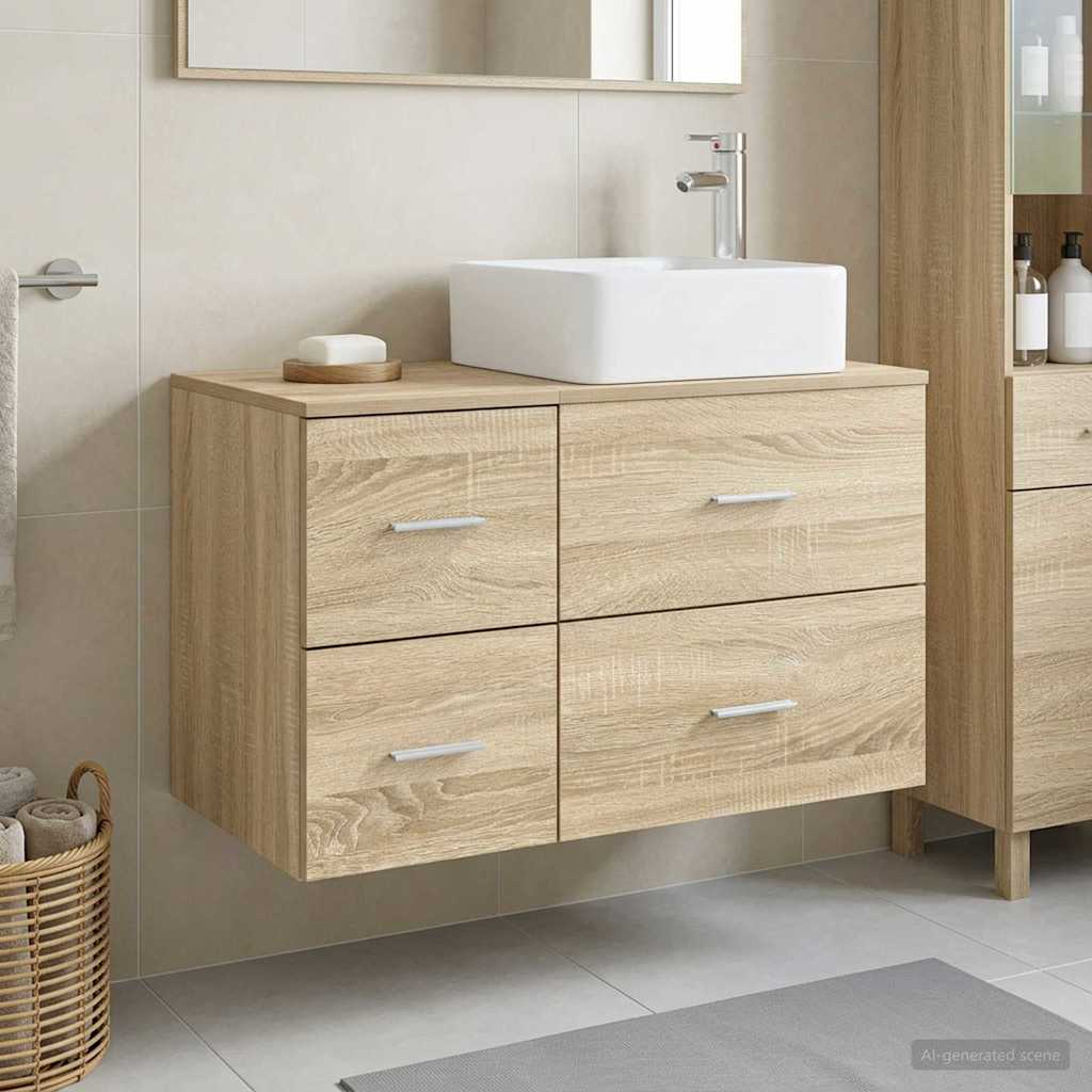 Ensemble de mobilier de salle de bain 2 pc Chêne Sonoma
