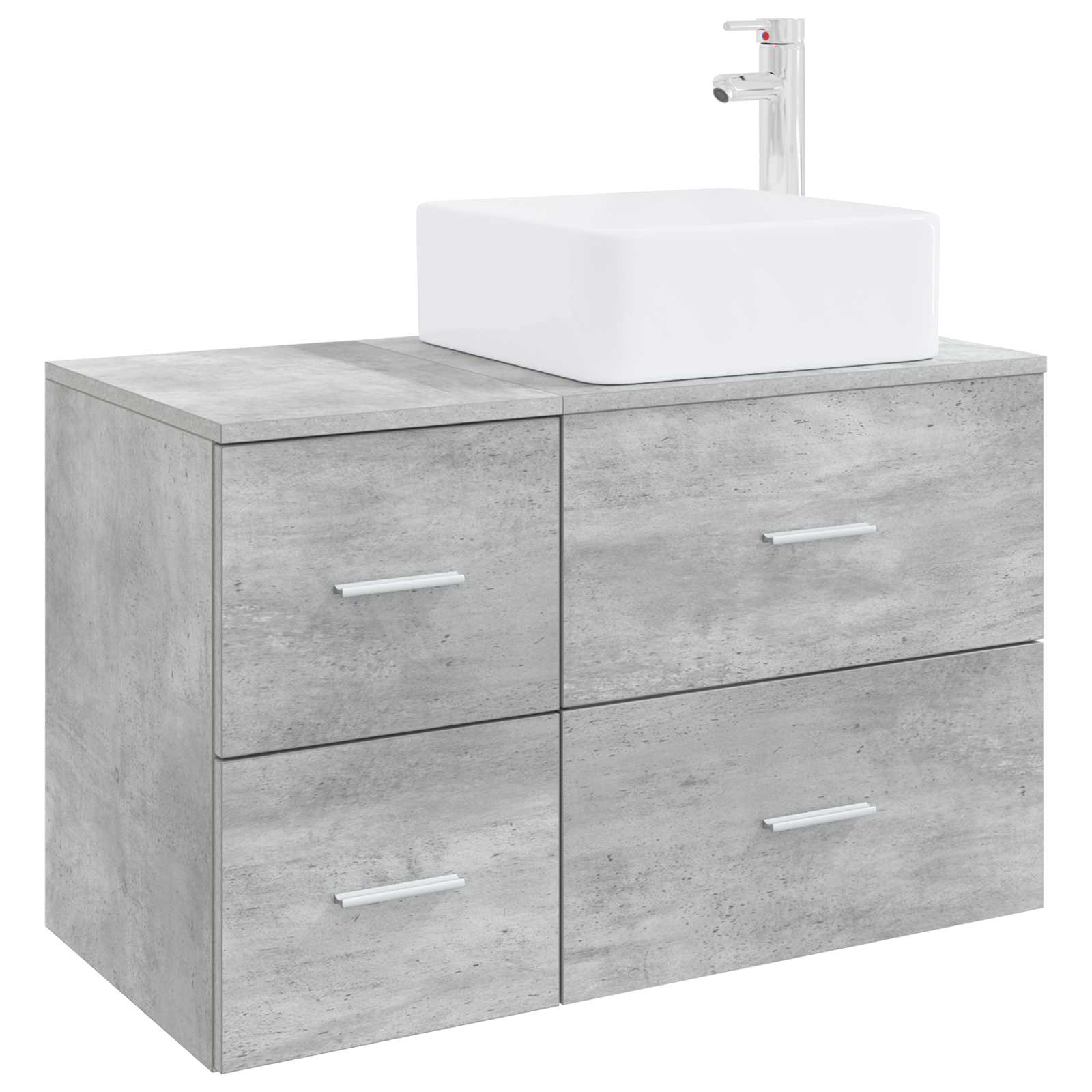 Ensemble de mobilier de salle de bain 2 pc Gris béton