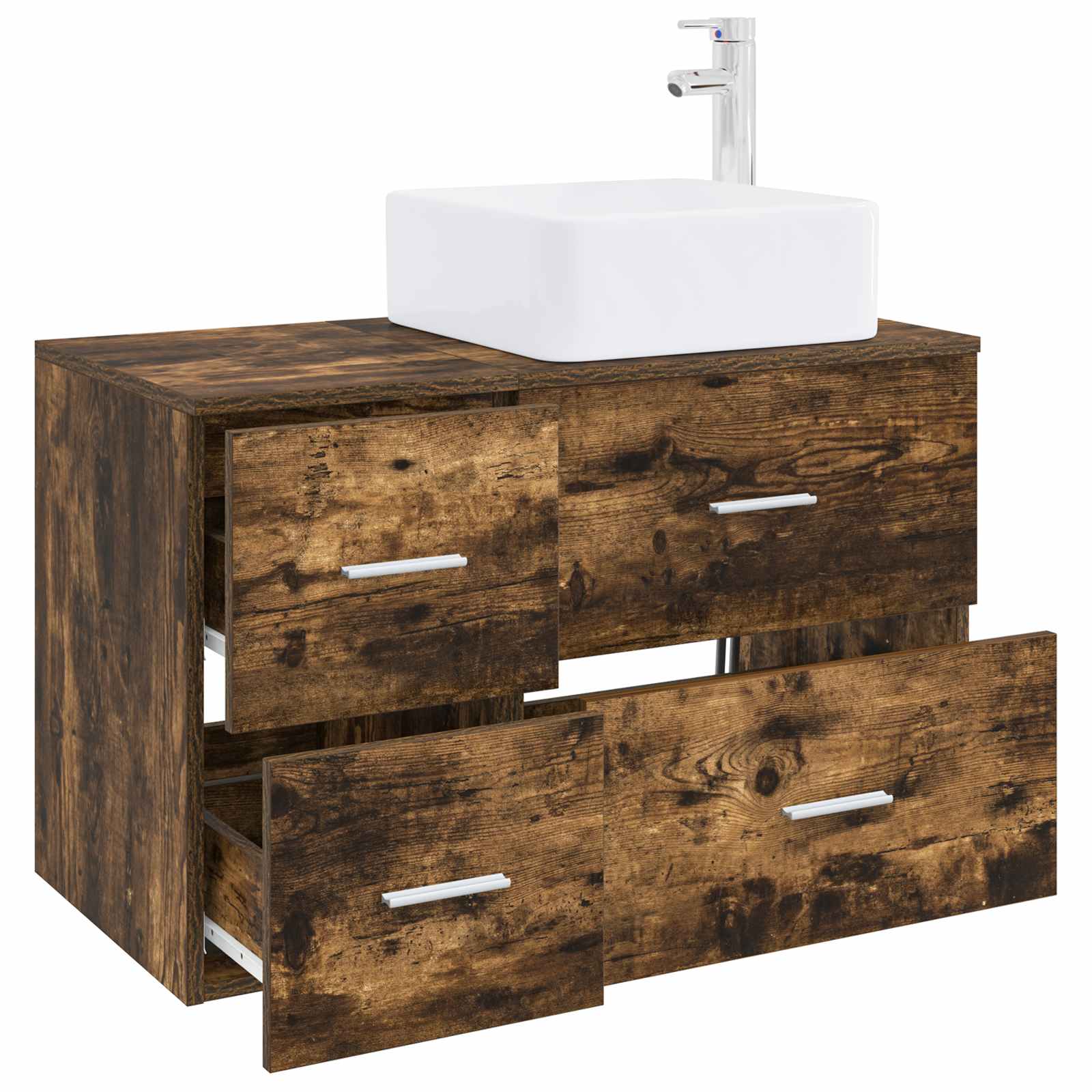 Ensemble de mobilier de salle de bain 2 pc Chêne fumé